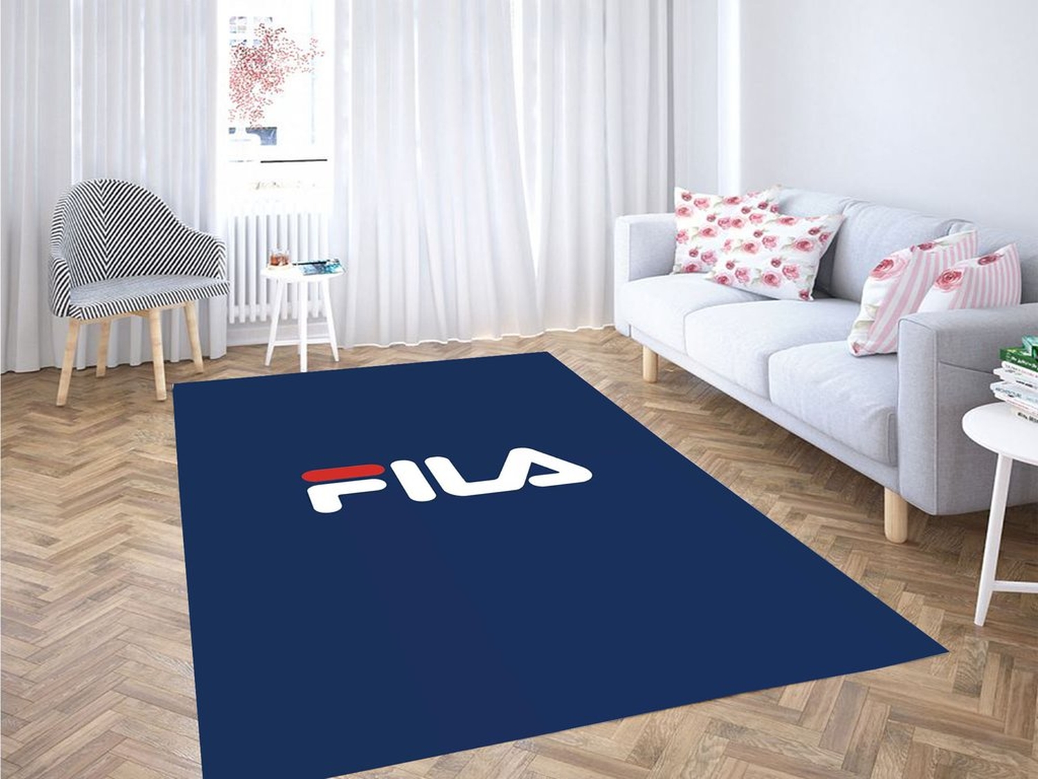 Fila Logo Living Room Modern Carpet Rug - Unique Anime Apparel for Fans