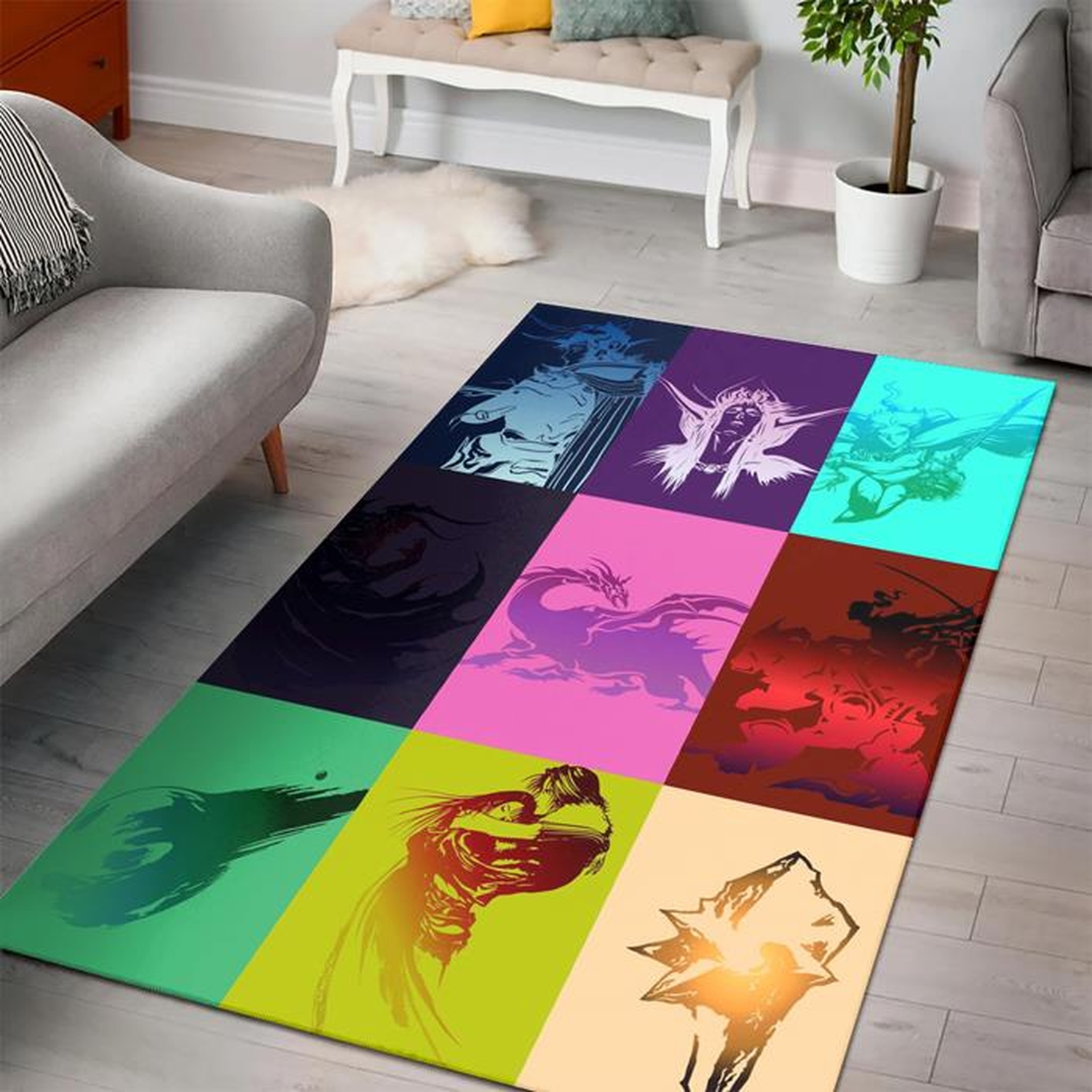 Final Fantasy Saga Wharol Rug - Unique Anime Apparel for Fans