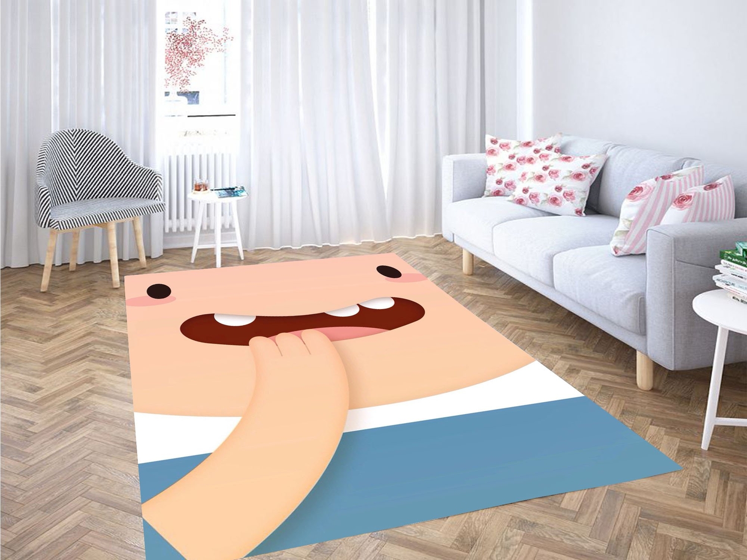 Finn Adventure Time Carpet Rug - Unique Anime Apparel for Fans