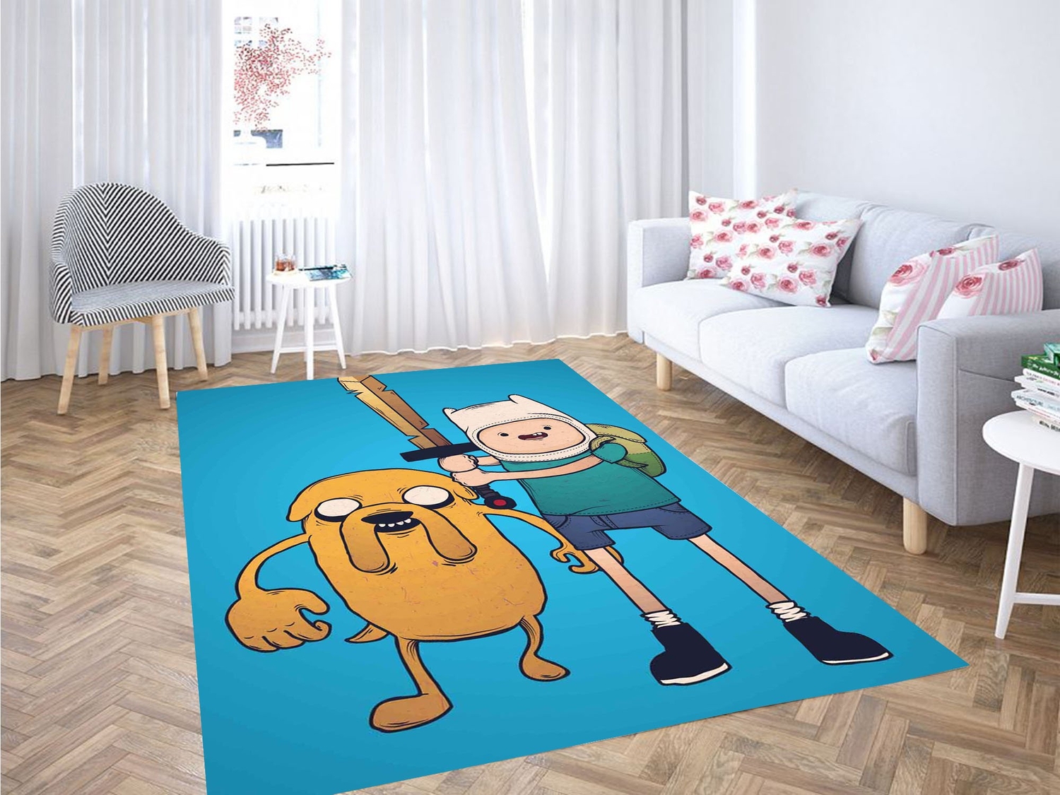 Finn And Jack Pose Carpet Rug - Unique Anime Apparel for Fans