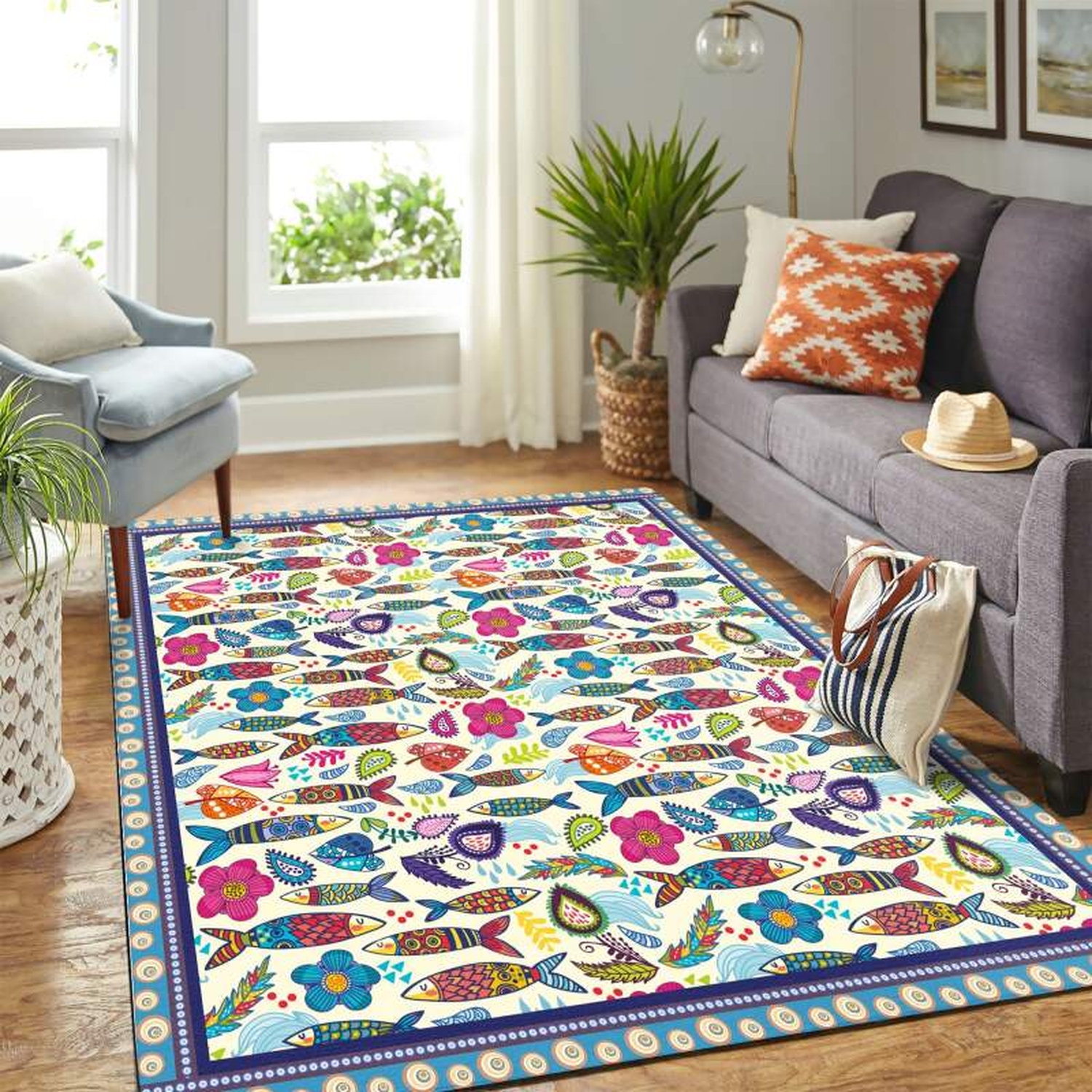 Fish Art Mk Carpet Area Rug - Unique Anime Apparel for Fans