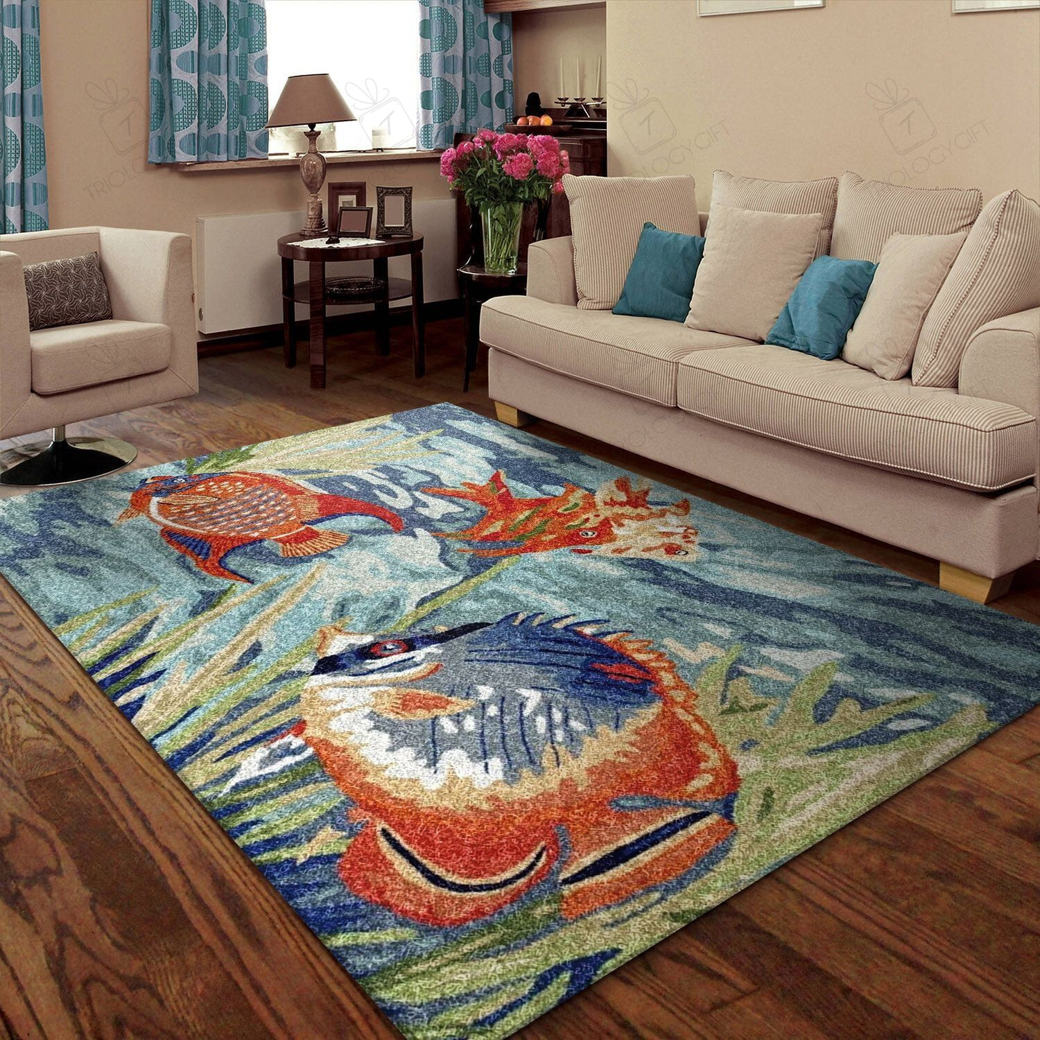 Fish Rectangle Rug Decor Area Rugs For Living Room Bedroom Kitchen Rugs Home Carpet Flooring TTG013574