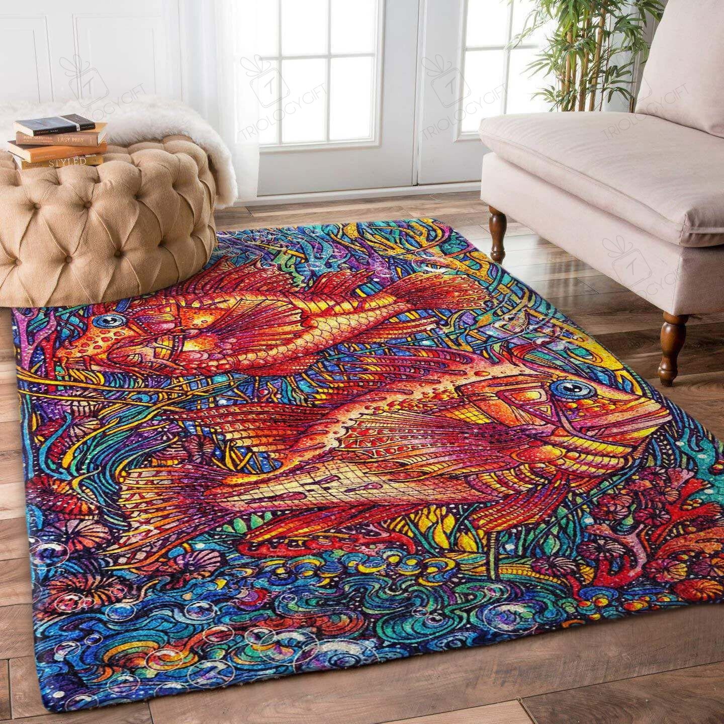 Fish Rectangle Rug Decor Area Rugs For Living Room Bedroom Kitchen Rugs Home Carpet Flooring TTG013586