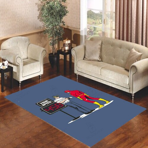 Flash Comic Stop By Officer Rectangle Rug Decor Area Rugs For Living Room Bedroom Kitchen Rugs Home Carpet Flooring TTG013655