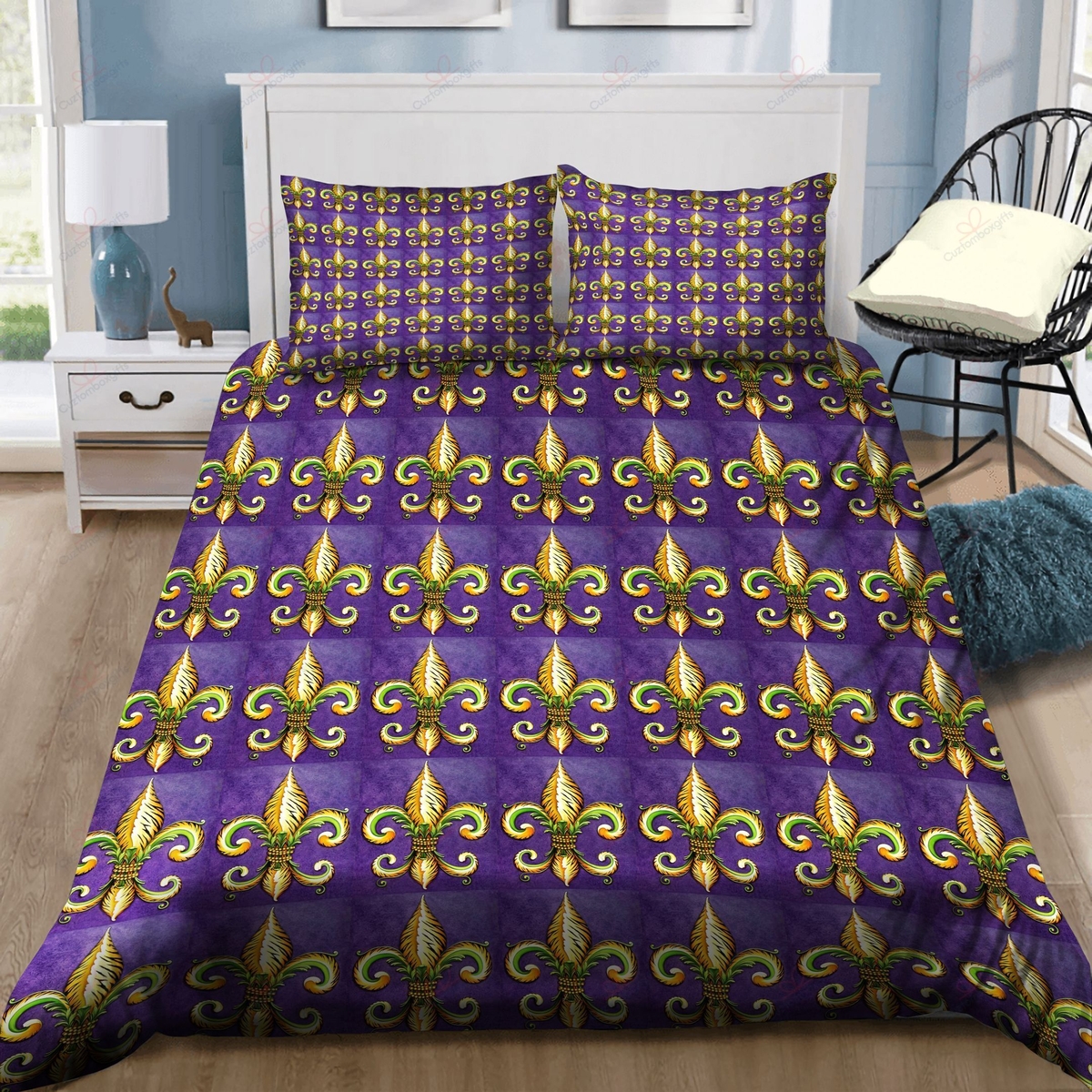 Flower Of New Orleans Fleur De Lys Bedding Set (Duvet Cover & Pillow Cases) - Unique Anime Apparel for Fans