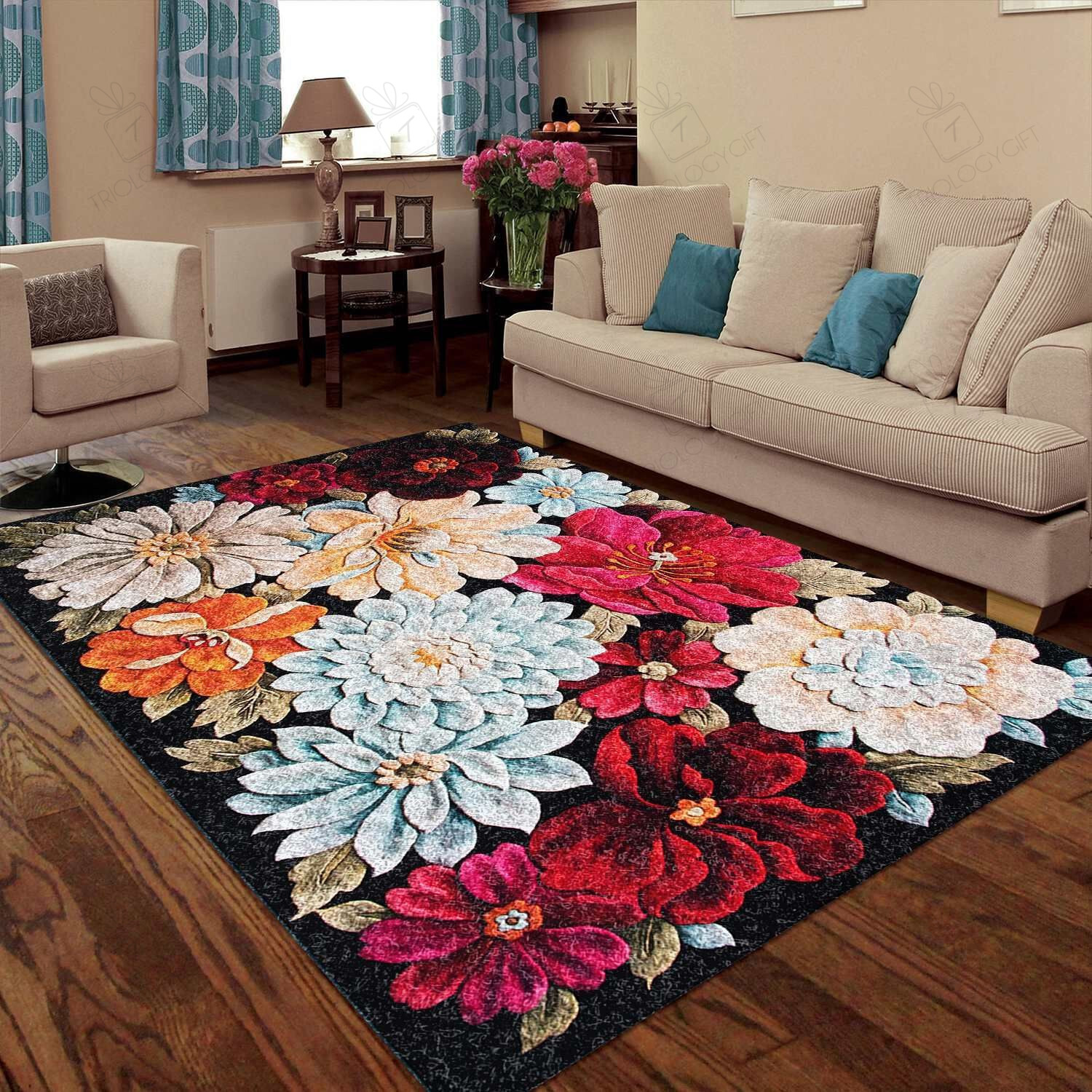Flower Rectangle Rug Decor Area Rugs For Living Room Bedroom Kitchen Rugs Home Carpet Flooring TTG013713
