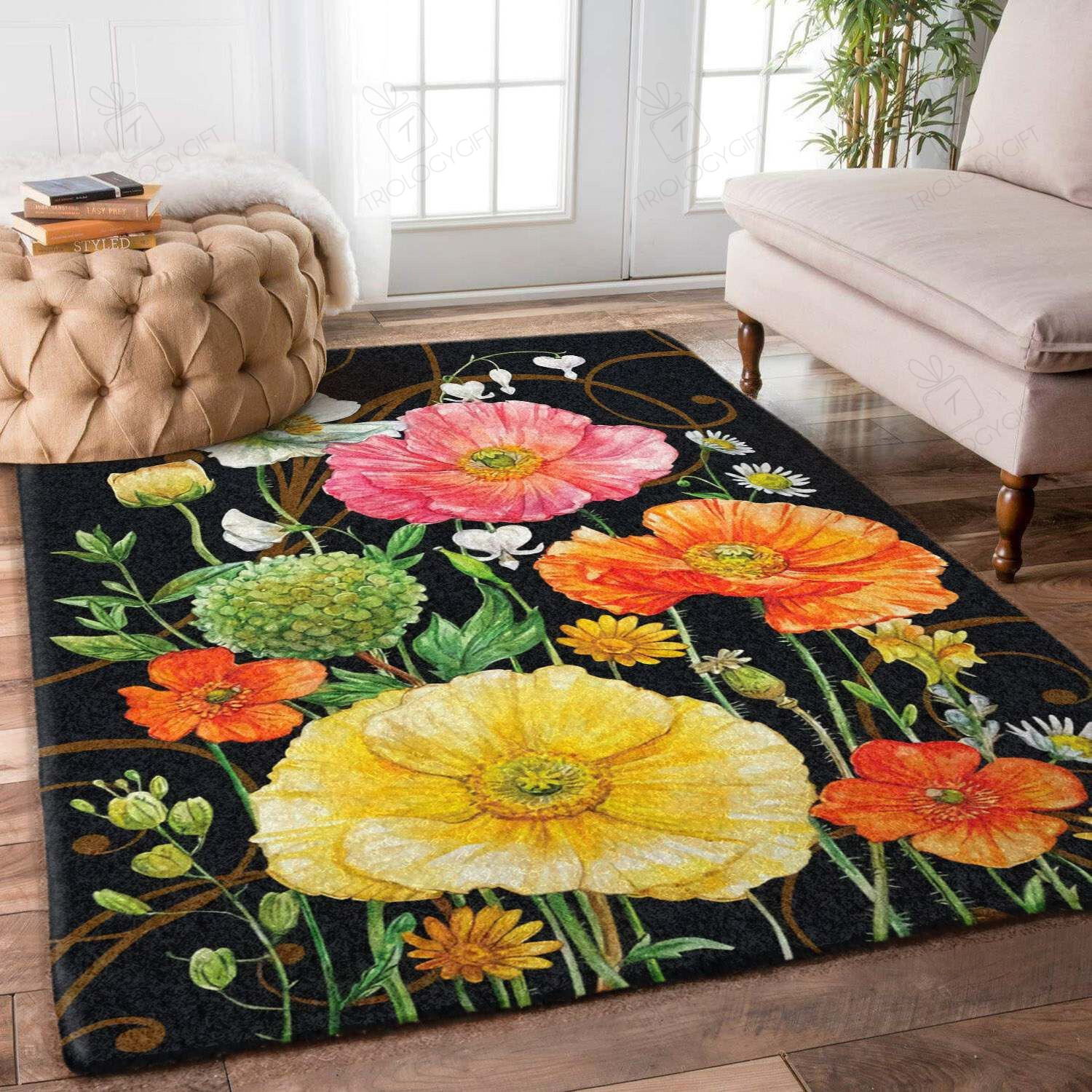 Flower Rectangle Rug Decor Area Rugs For Living Room Bedroom Kitchen Rugs Home Carpet Flooring TTG013721