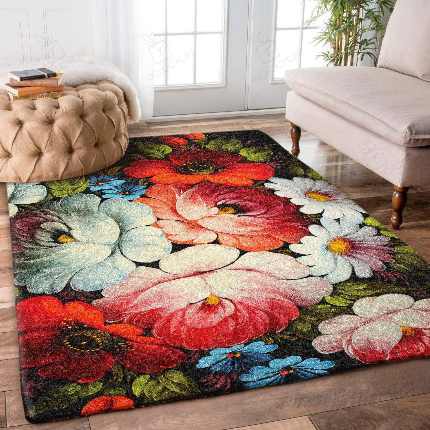 Flower Rectangle Rug Decor Area Rugs For Living Room Bedroom Kitchen Rugs Home Carpet Flooring TTG013731