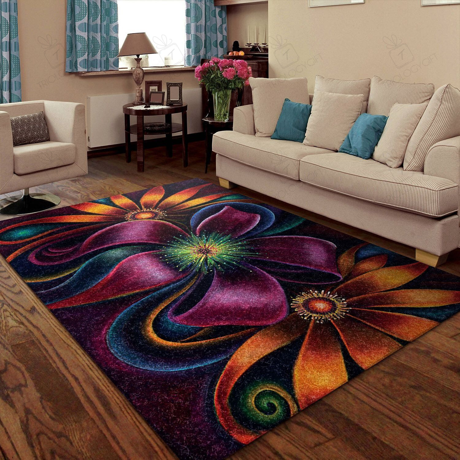 Flower Rectangle Rug Decor Area Rugs For Living Room Bedroom Kitchen Rugs Home Carpet Flooring TTG013745