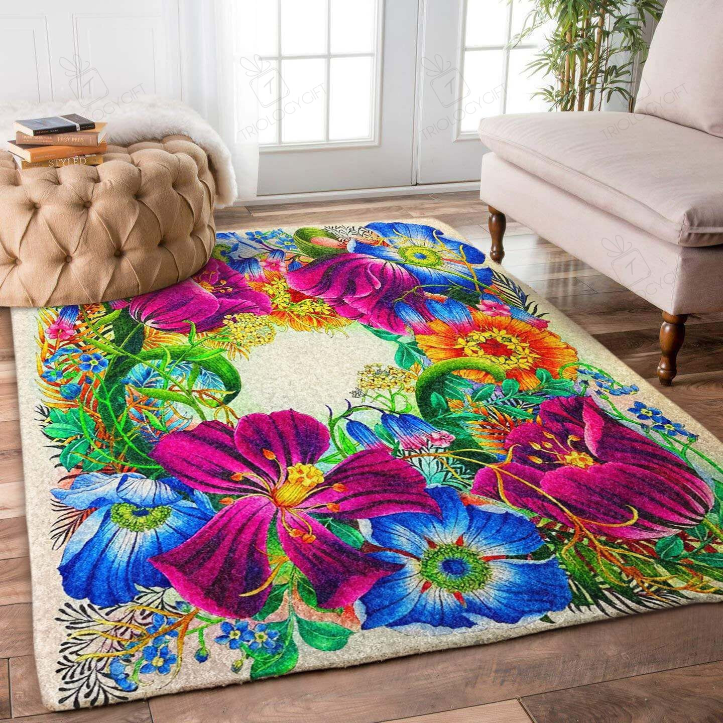Flower Rectangle Rug Decor Area Rugs For Living Room Bedroom Kitchen Rugs Home Carpet Flooring TTG013759