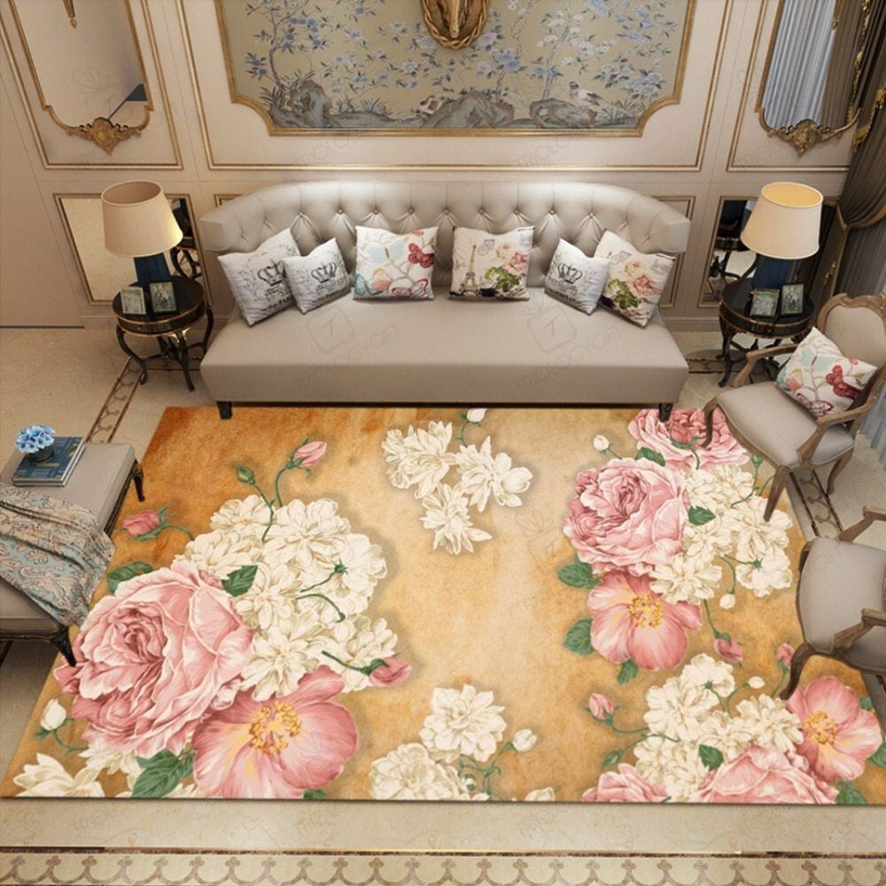 Flower Rectangle Rug Decor Area Rugs For Living Room Bedroom Kitchen Rugs Home Carpet Flooring TTG013765