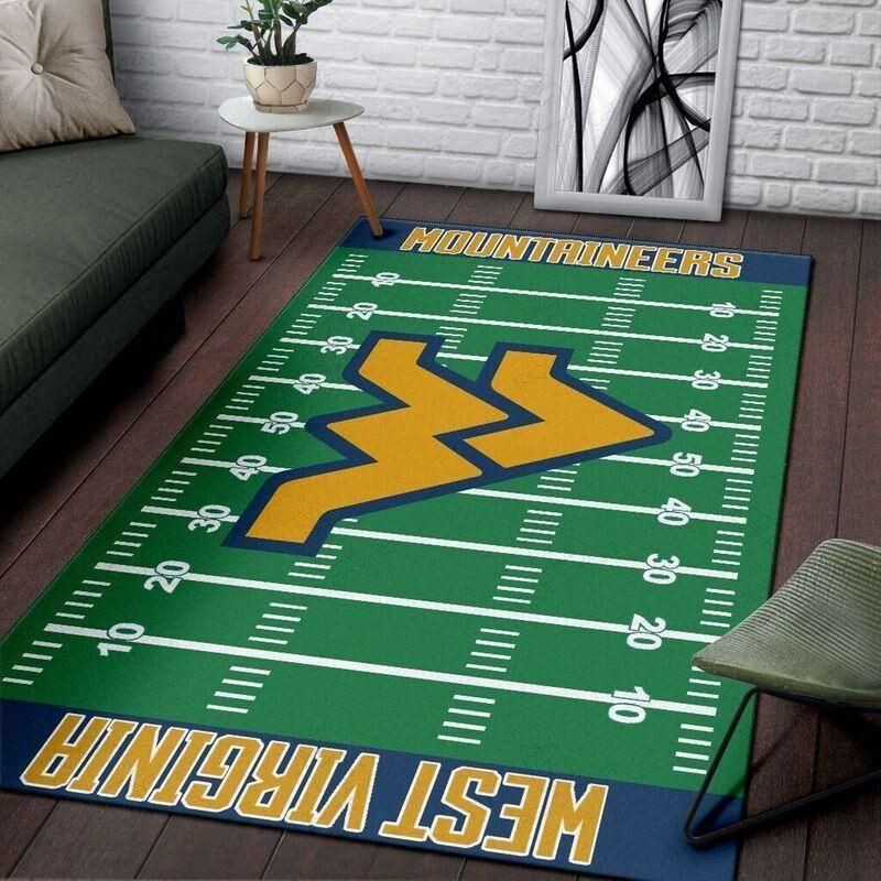 Football Fans West Virginia MountaineeTTG Home Field Football Rectangle Area Rugs Carpet For Living Room, Bedroom, Kitchen Rugs, Non-Slip Carpet Rp123172