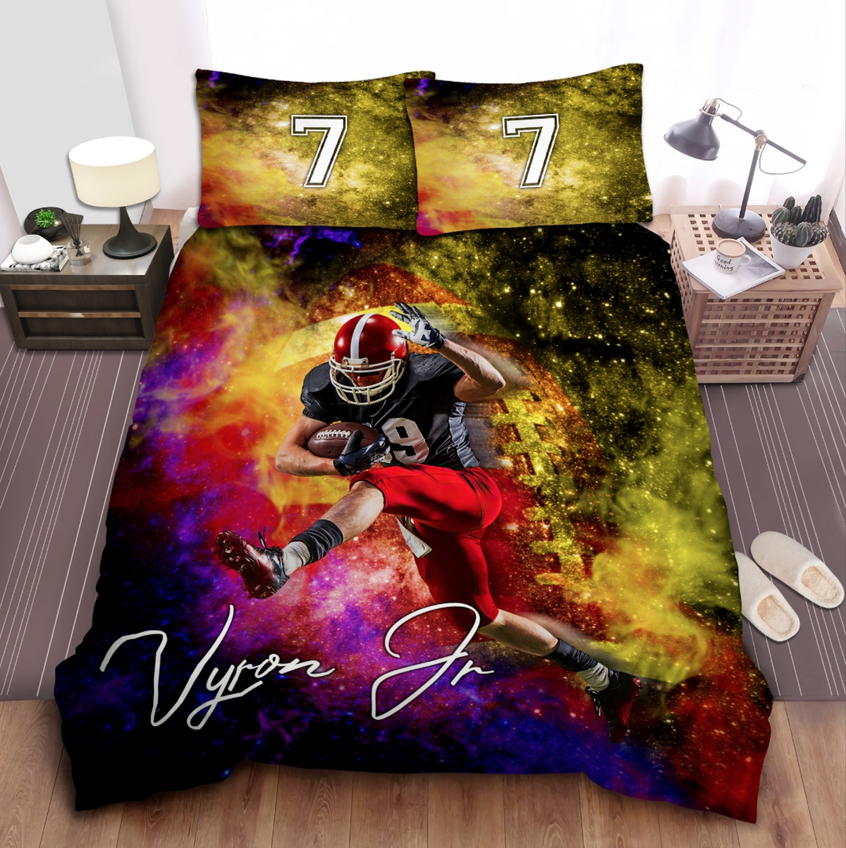 Football Player Personalized Custom Duvet Cover Bedding Set With Your Signature & Number - Unique Anime Apparel for Fans