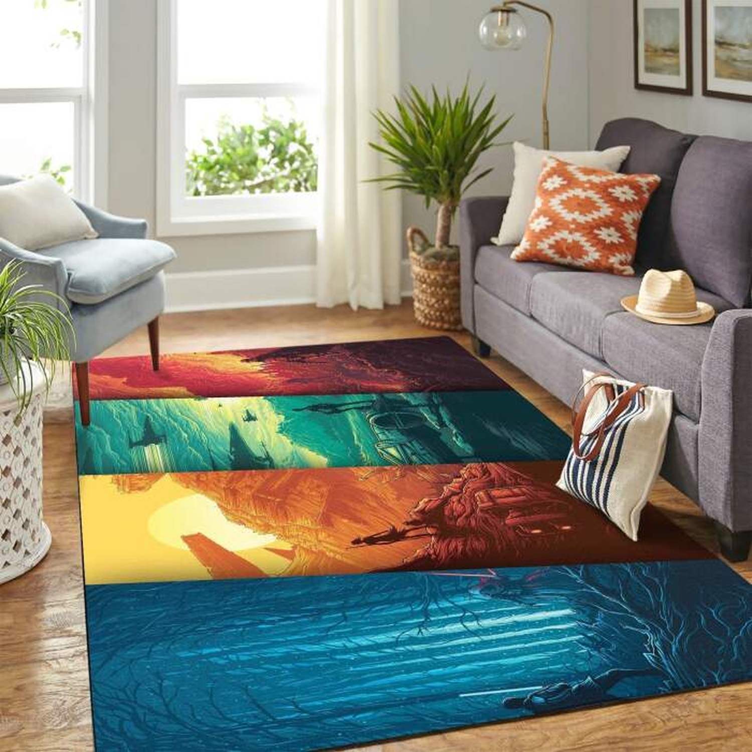 Force Awakens Star Wars Poster Rug &#8211 Custom Size And Printing - Unique Anime Apparel for Fans