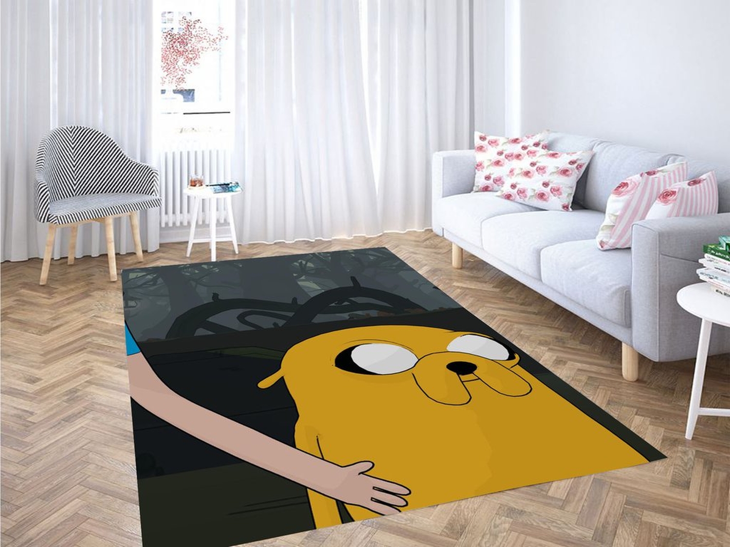 Forest Of Adventure Time Living Room Modern Carpet Rug - Unique Anime Apparel for Fans
