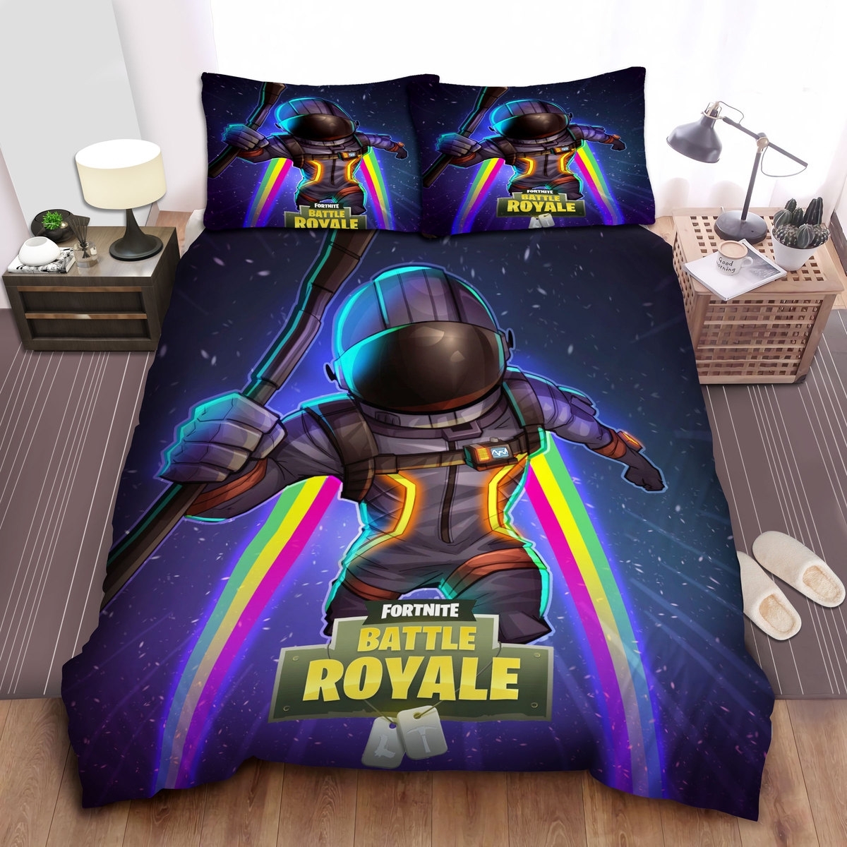 Fortnite Dark Voyager Bed Sheets Spread Duvet Cover Bedding Set - Unique Anime Apparel for Fans