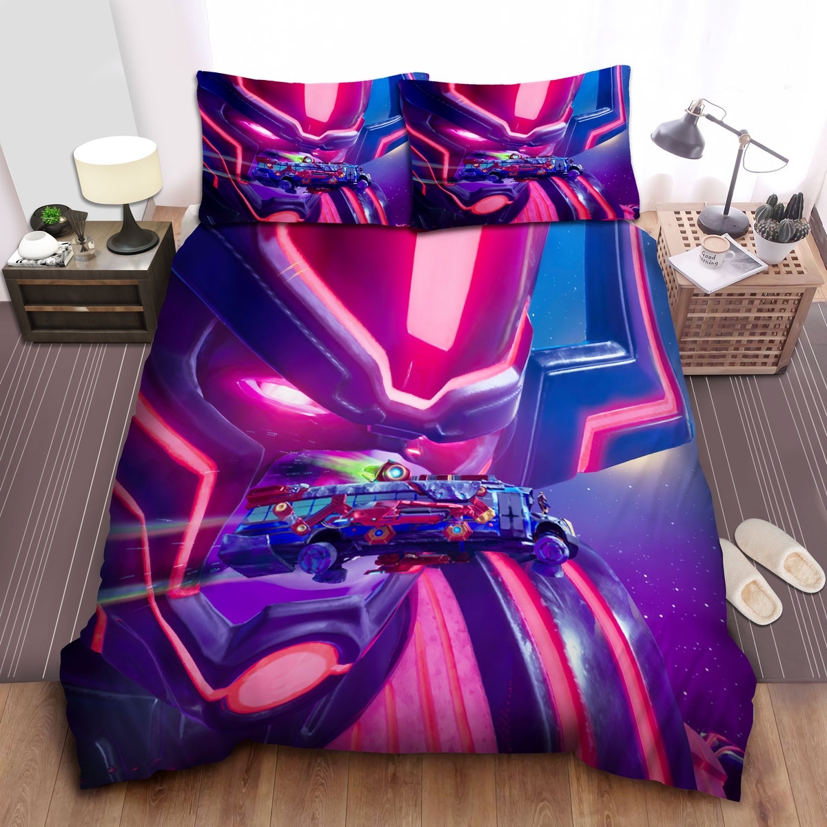 Fortnite Galactus Event Glitch Bed Sheets Spread Duvet Cover Bedding Set - Unique Anime Apparel for Fans