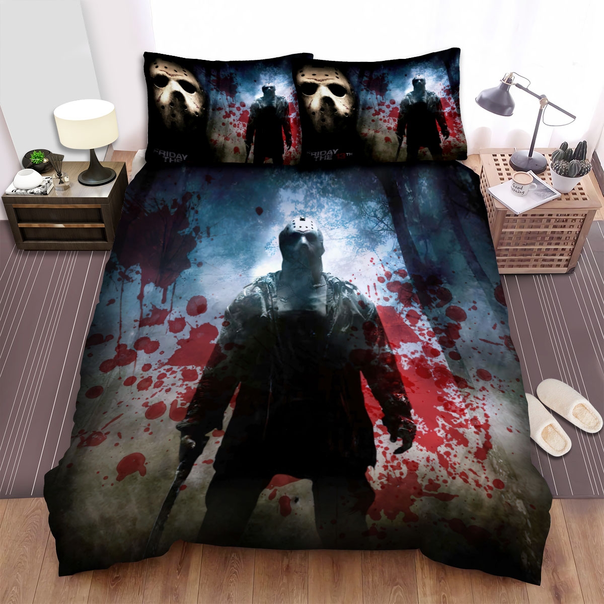 Friday The 13th (2009) Blood Bed Sheets Spread Duvet Cover Bedding Set - Unique Anime Apparel for Fans