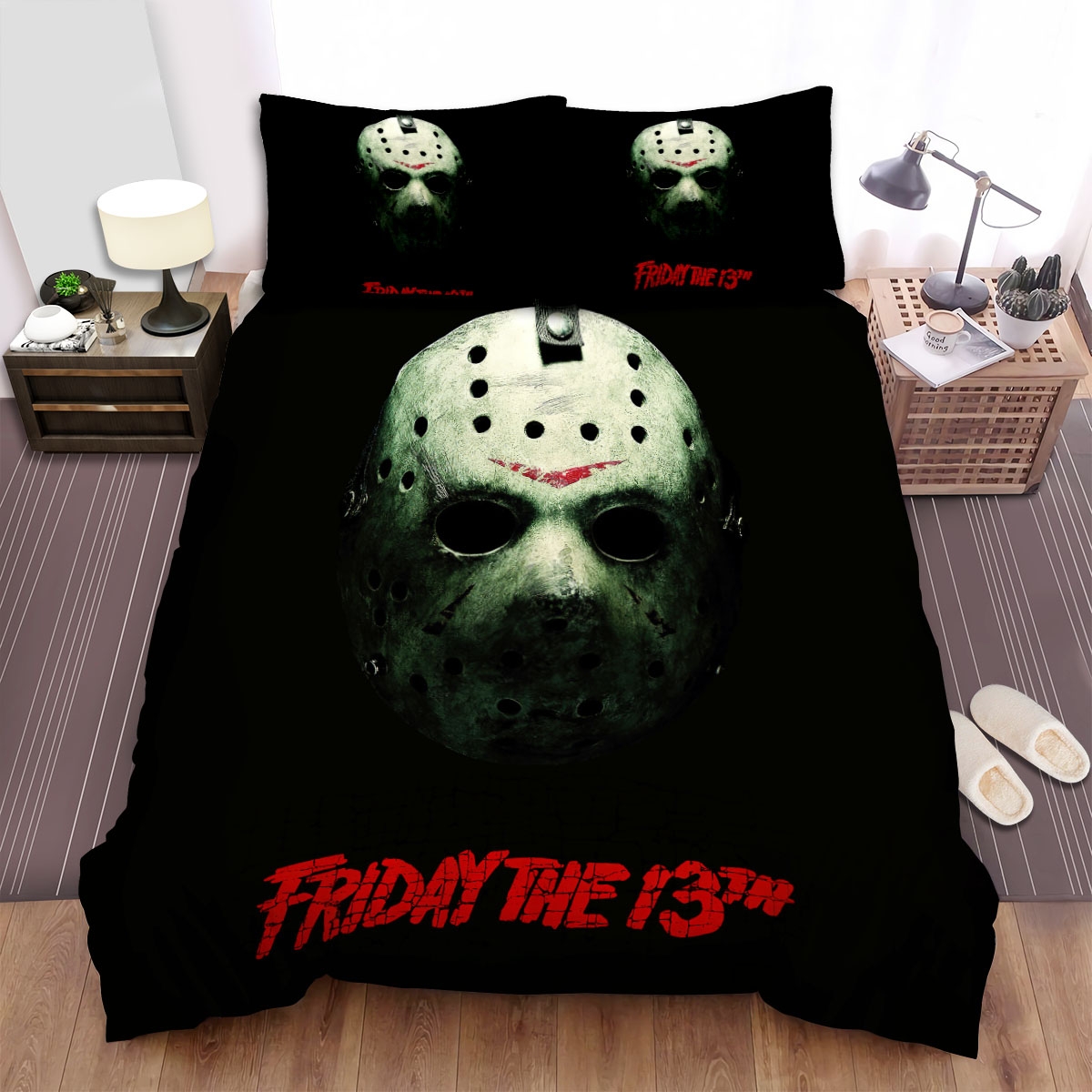 Friday The 13th (2009) Hole Mask Bed Sheets Spread Duvet Cover Bedding Set - Unique Anime Apparel for Fans