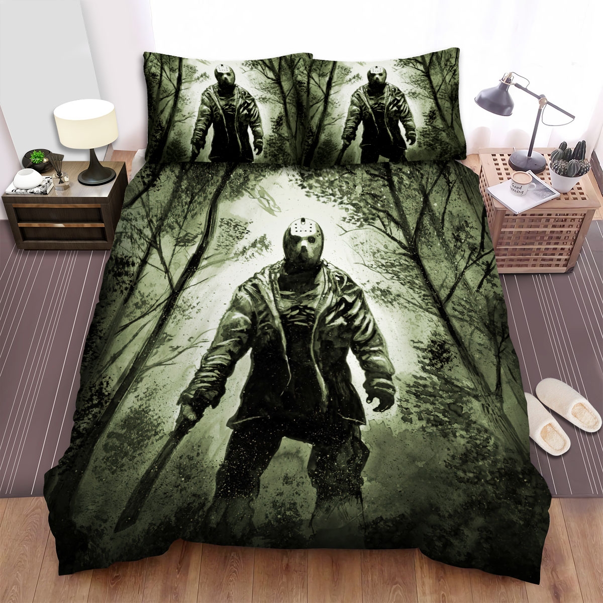 Friday The 13th (2009) Pencil Bed Sheets Spread Duvet Cover Bedding Set - Unique Anime Apparel for Fans