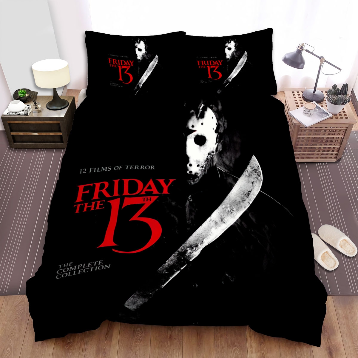 Friday The 13th 12 Films Of Terror The Complete Collection Movie Poster Bed Sheets Spread Duvet Cover Bedding Set - Unique Anime Apparel for Fans