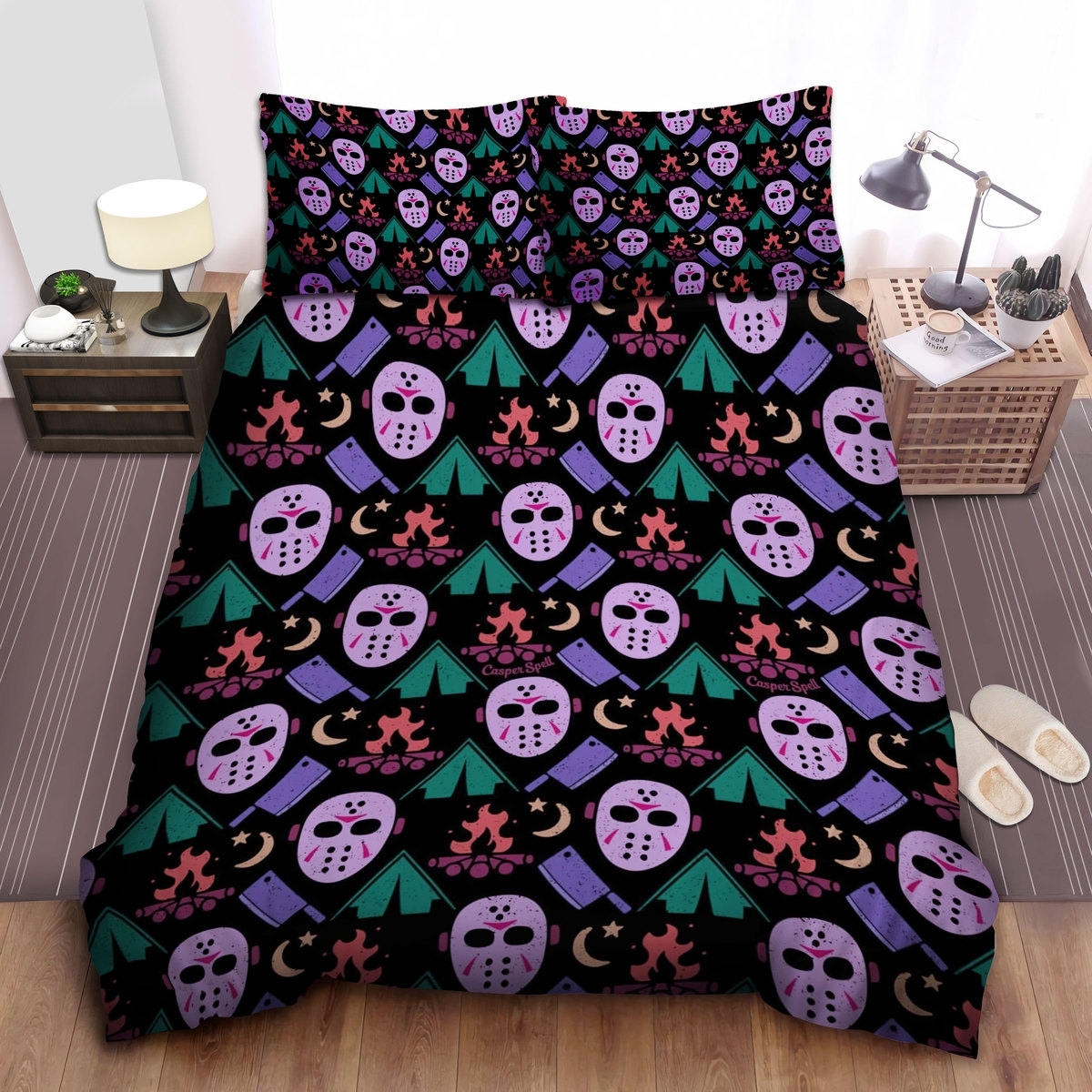 Friday The 13th Casper Spell Bed Sheets Spread Duvet Cover Bedding Set - Unique Anime Apparel for Fans