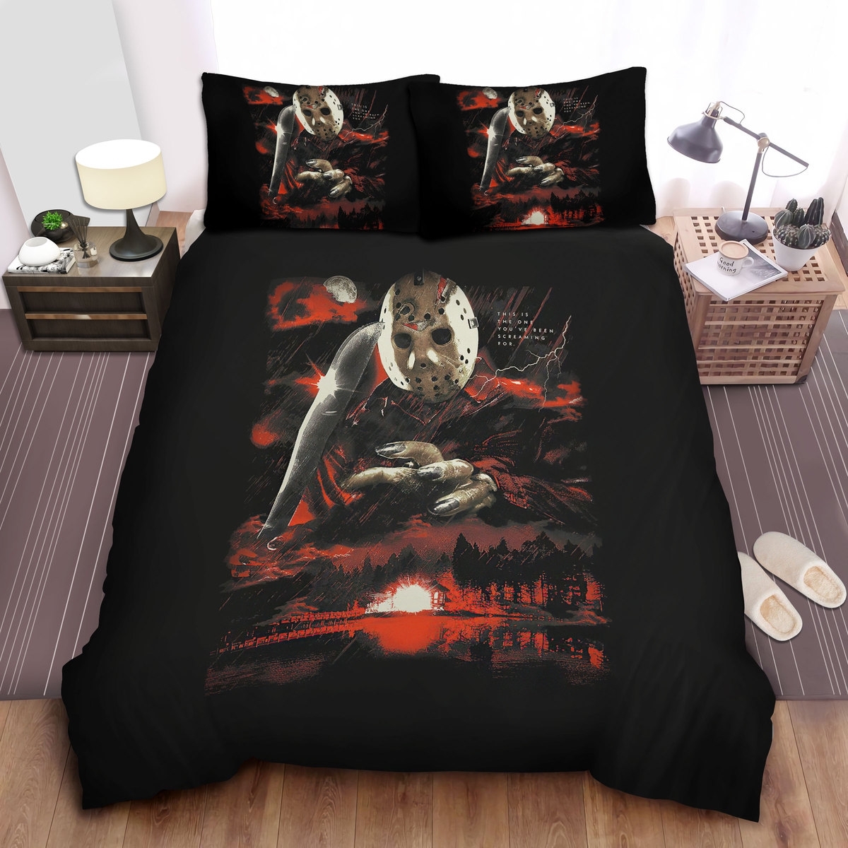 Friday The 13th, The One You've Been Screaming Bed Sheets Spread Comforter Duvet Cover Bedding Set - Unique Anime Apparel for Fans