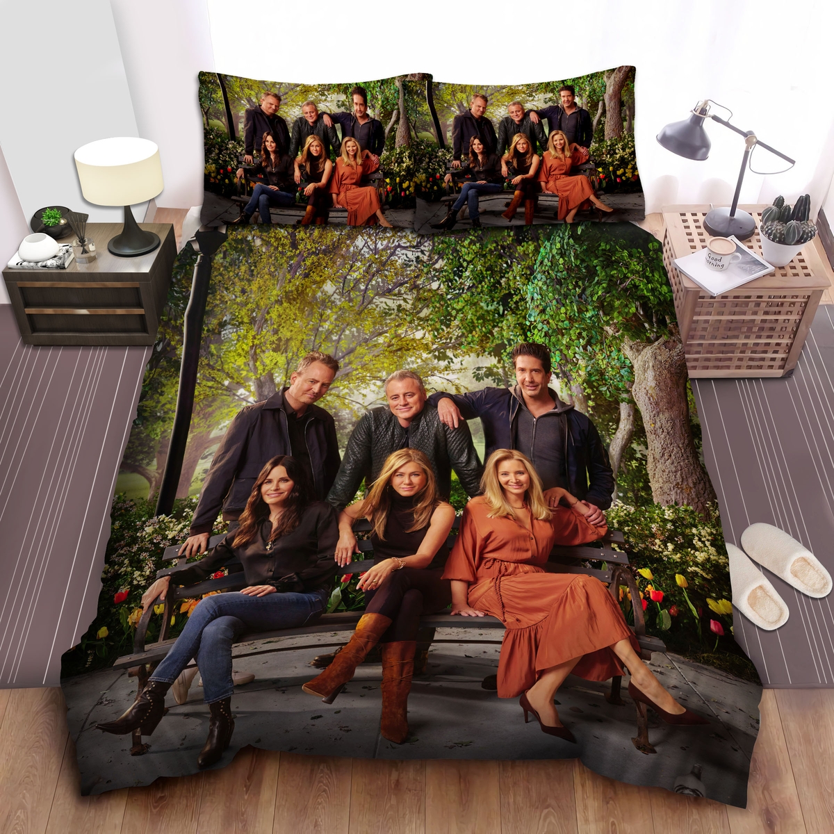 Friends Cast Group Photograph In 2021 Reunion Bed Sheets Spread Duvet Cover Bedding Set - Unique Anime Apparel for Fans