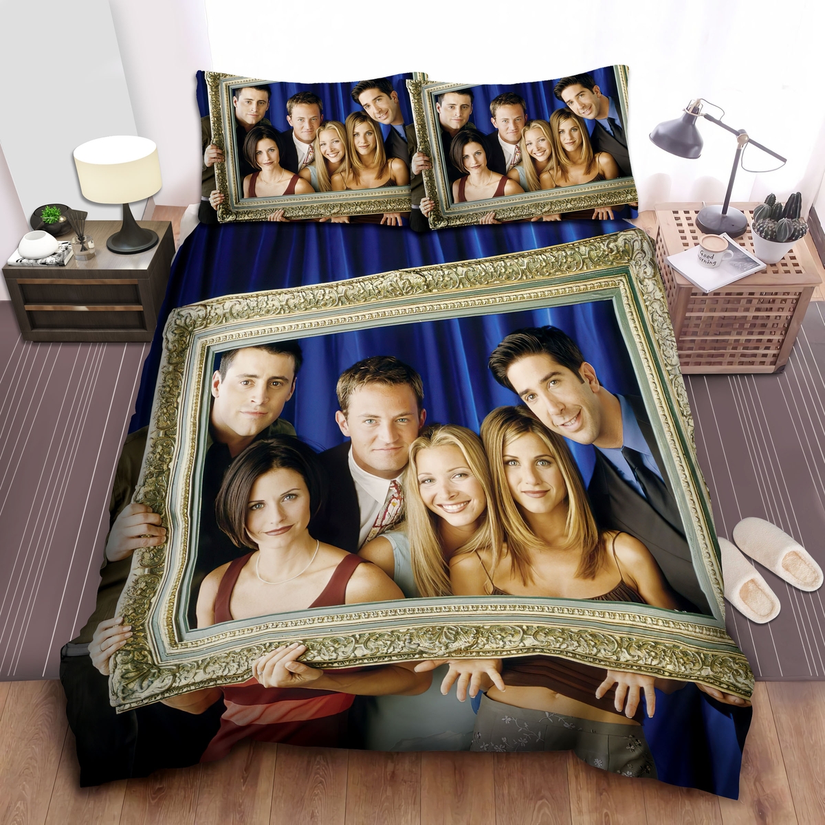 Friends Reunion In A Picture Frame Bed Sheets Spread Duvet Cover Bedding Set - Unique Anime Apparel for Fans