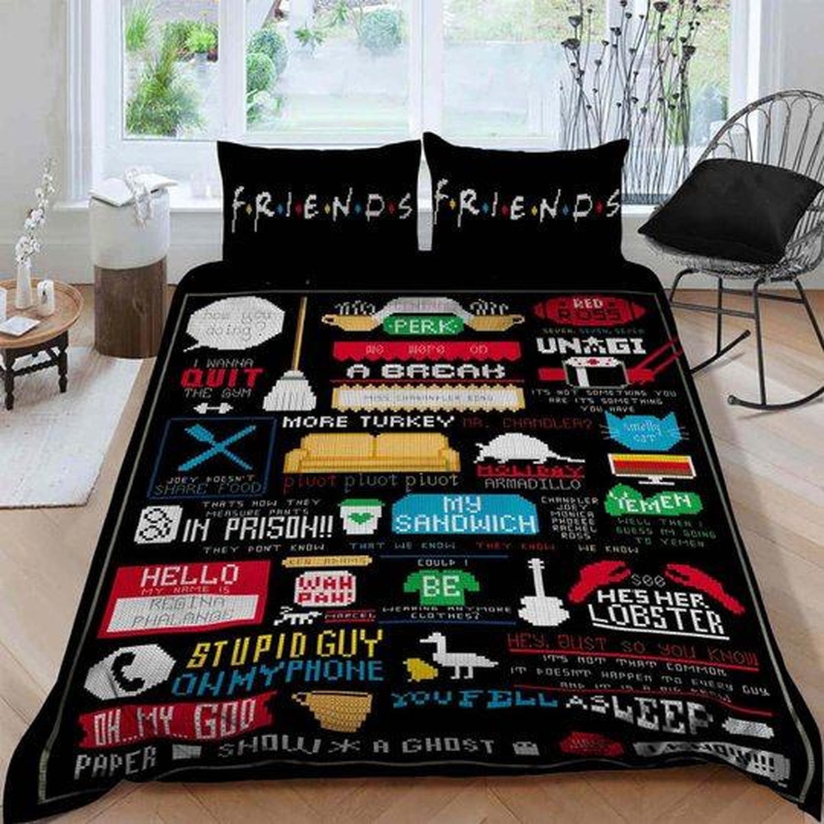 Friends Tv Show Bedding Set (Duvet Cover & Pillow Cases) - Unique Anime Apparel for Fans