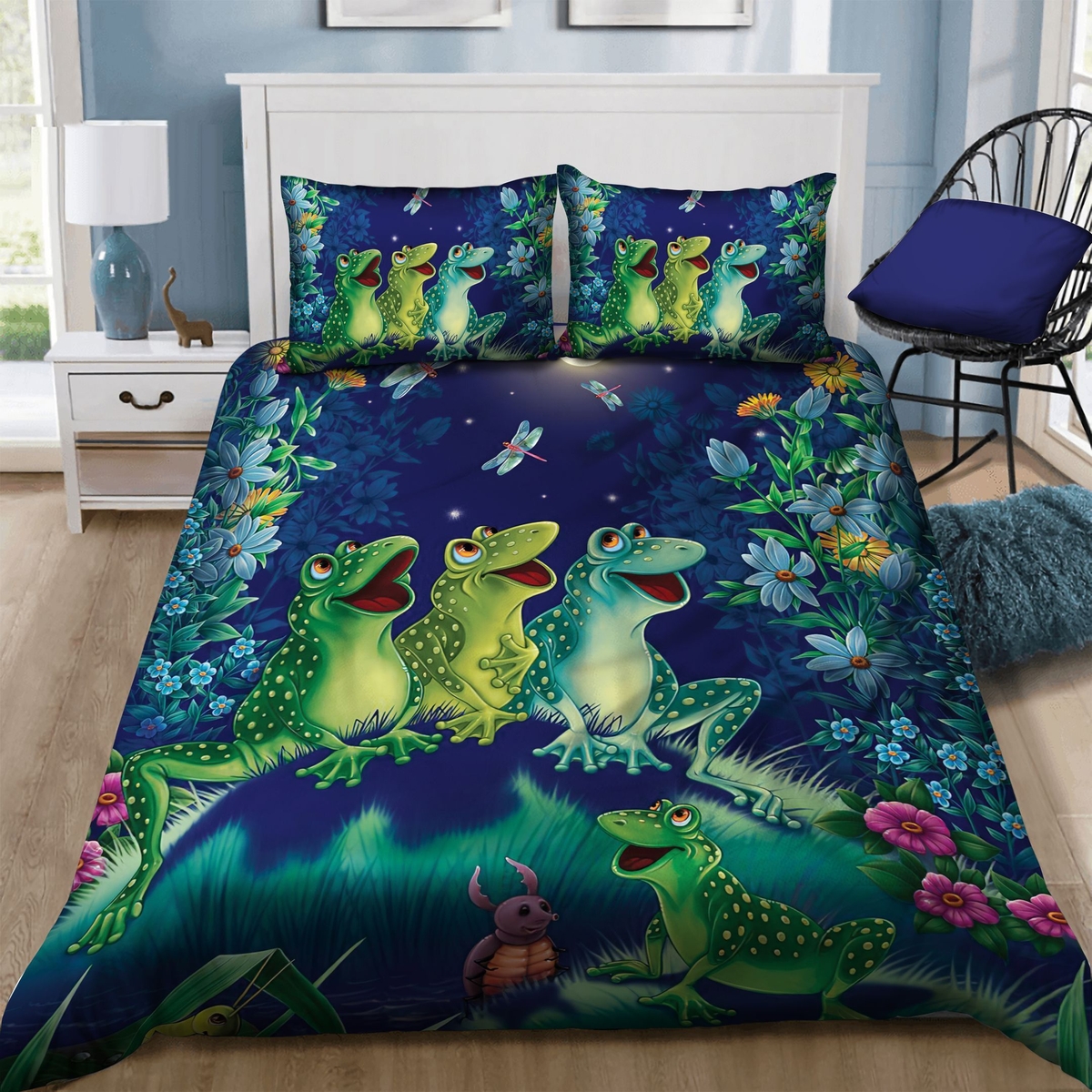 Frog Bed Sheets Spread Comforter Duvet Cover Bedding Set - Unique Anime Apparel for Fans