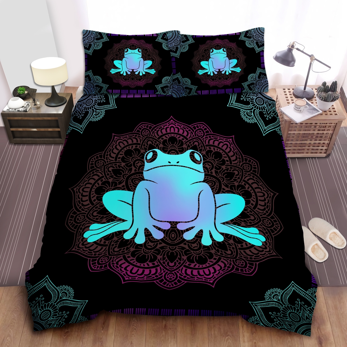 Frog Light Color Bed Sheets Spread Duvet Cover Bedding Set - Unique Anime Apparel for Fans