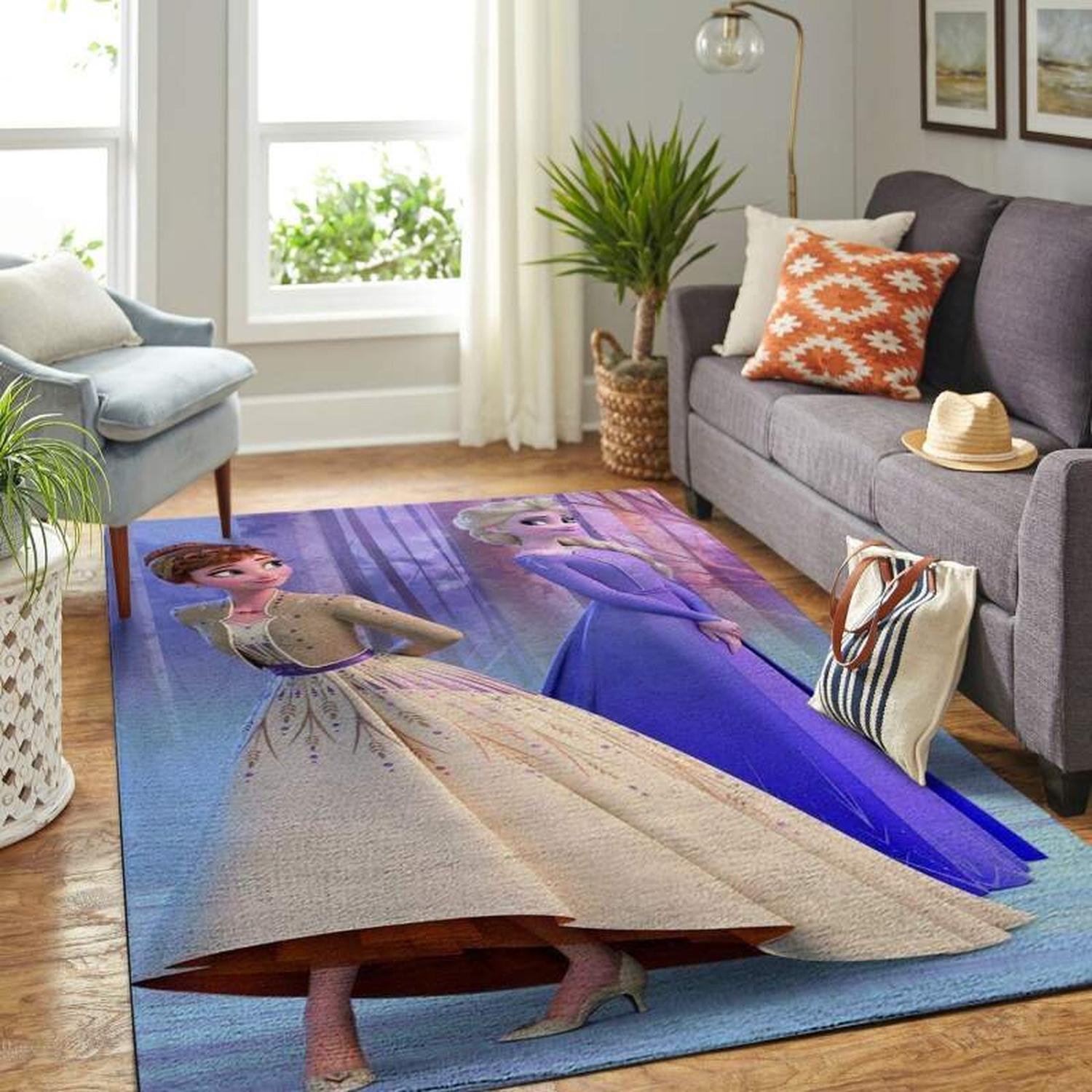 Frozen Elsa &amp Anna Living Room Area Rug - Unique Anime Apparel for Fans