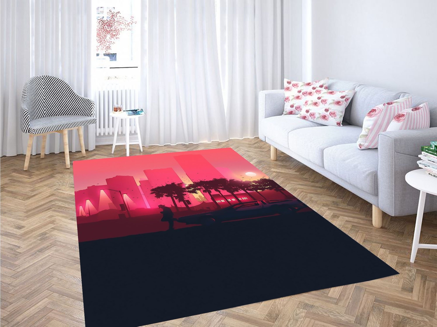 Futuristic City 2d Carpet Rug - Unique Anime Apparel for Fans