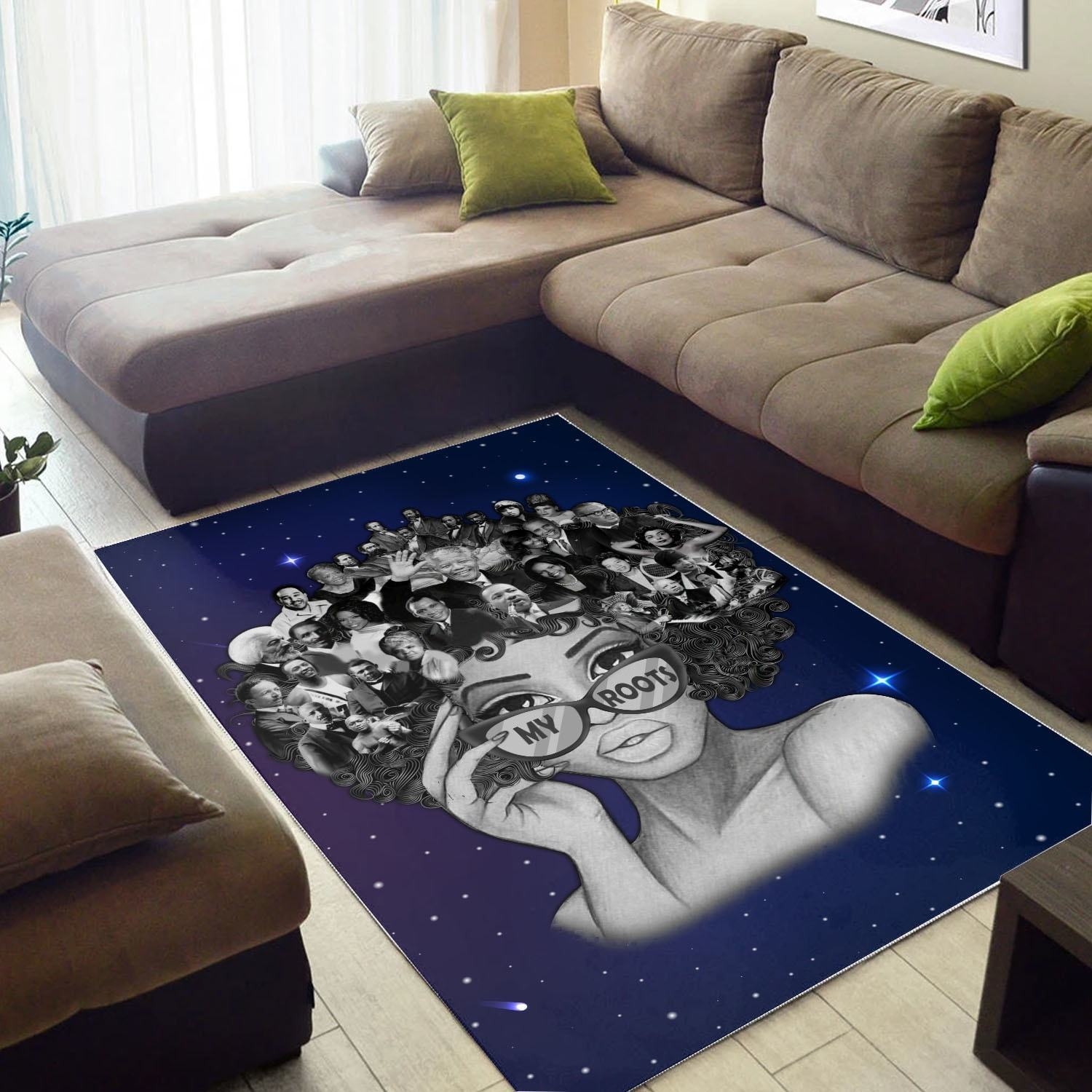 Galaxy Background My Roots Melanin Women Rug - Unique Anime Apparel for Fans