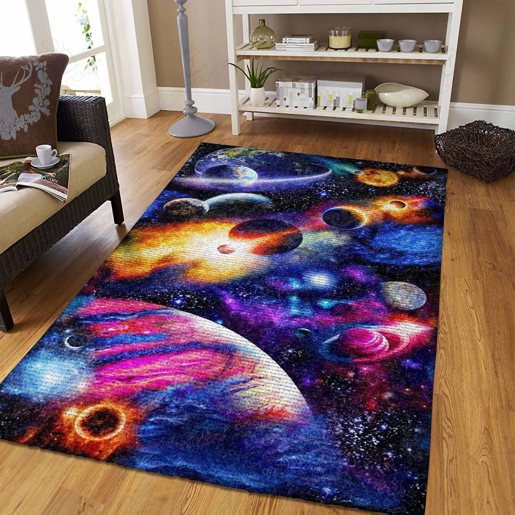 Galaxy Planet Rectangle Rug Decor Area Rugs For Living Room Bedroom Kitchen Rugs Home Carpet Flooring TTG014155