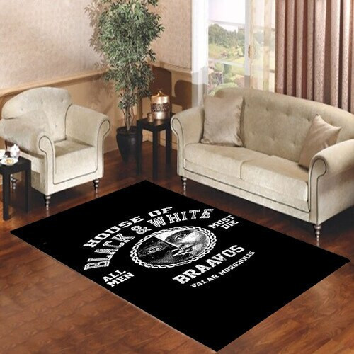 Game Of Thrones House Of Black And White Rectangle Rug Decor Area Rugs For Living Room Bedroom Kitchen Rugs Home Carpet Flooring TTG014222