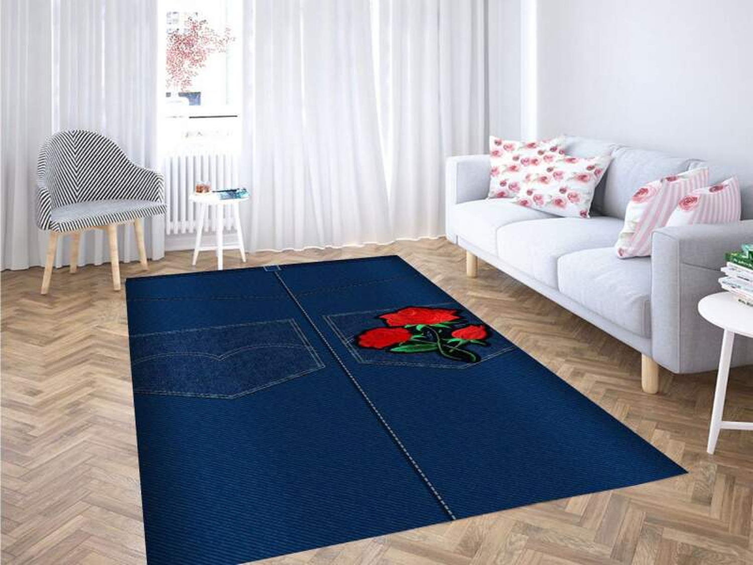 Garden Roses Wallpaper Carpet Rug - Unique Anime Apparel for Fans