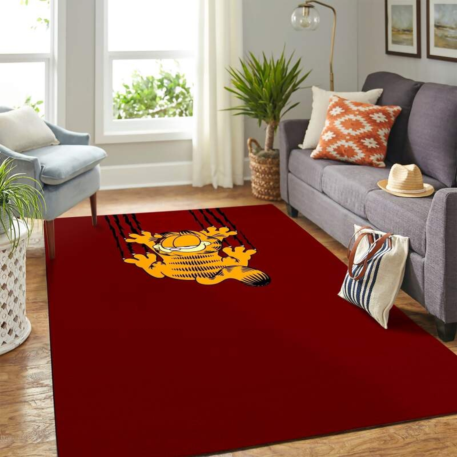Garfield Cat Funny Carpet Floor Area Rug - Home Decor - Bedroom Living Room D�cor C94CCD - Unique Anime Apparel for Fans