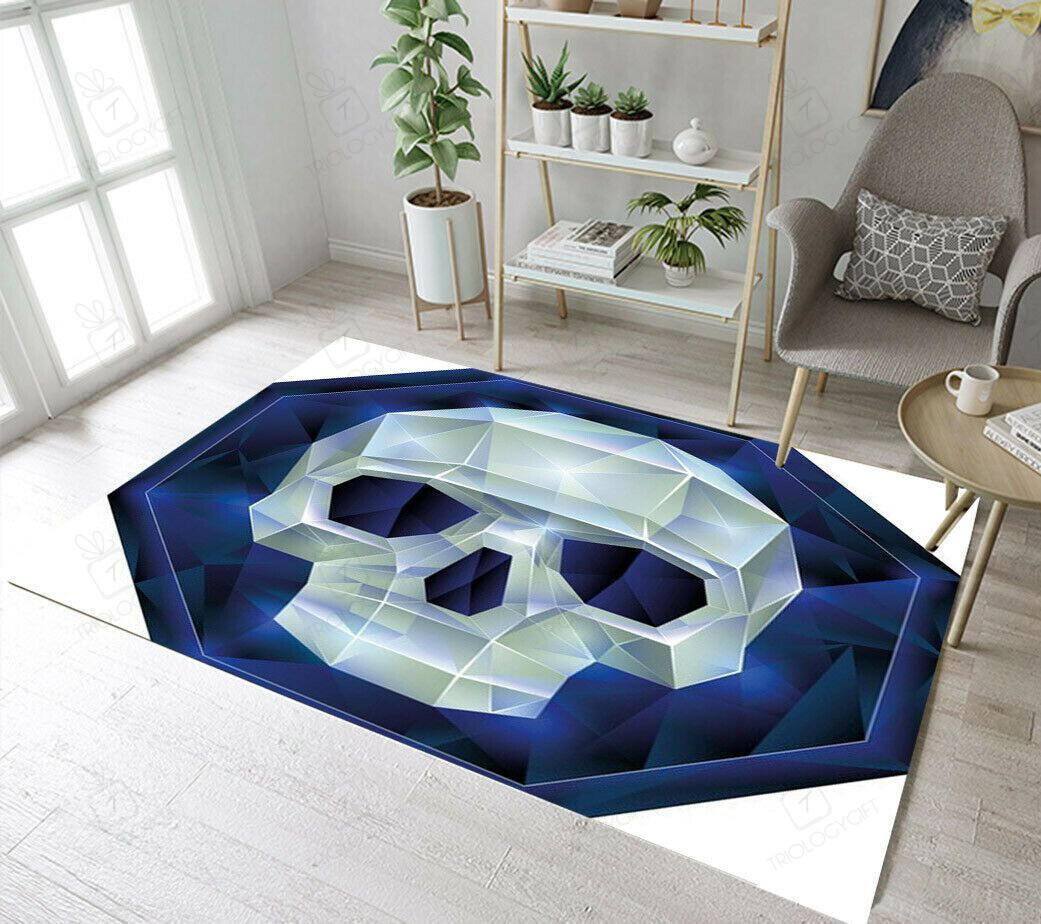 Geometric Halloween Skull Rectangle Rug Decor Area Rugs For Living Room Bedroom Kitchen Rugs Home Carpet Flooring TTG014351