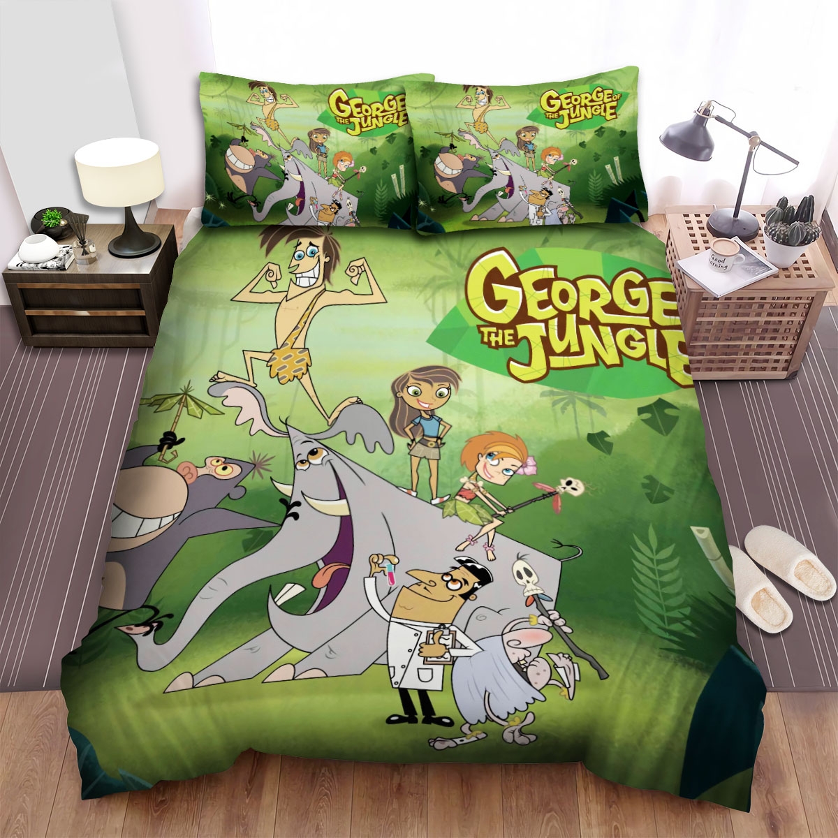 George Of The Jungle The Poster Bed Sheets Spread Duvet Cover Bedding Set - Unique Anime Apparel for Fans