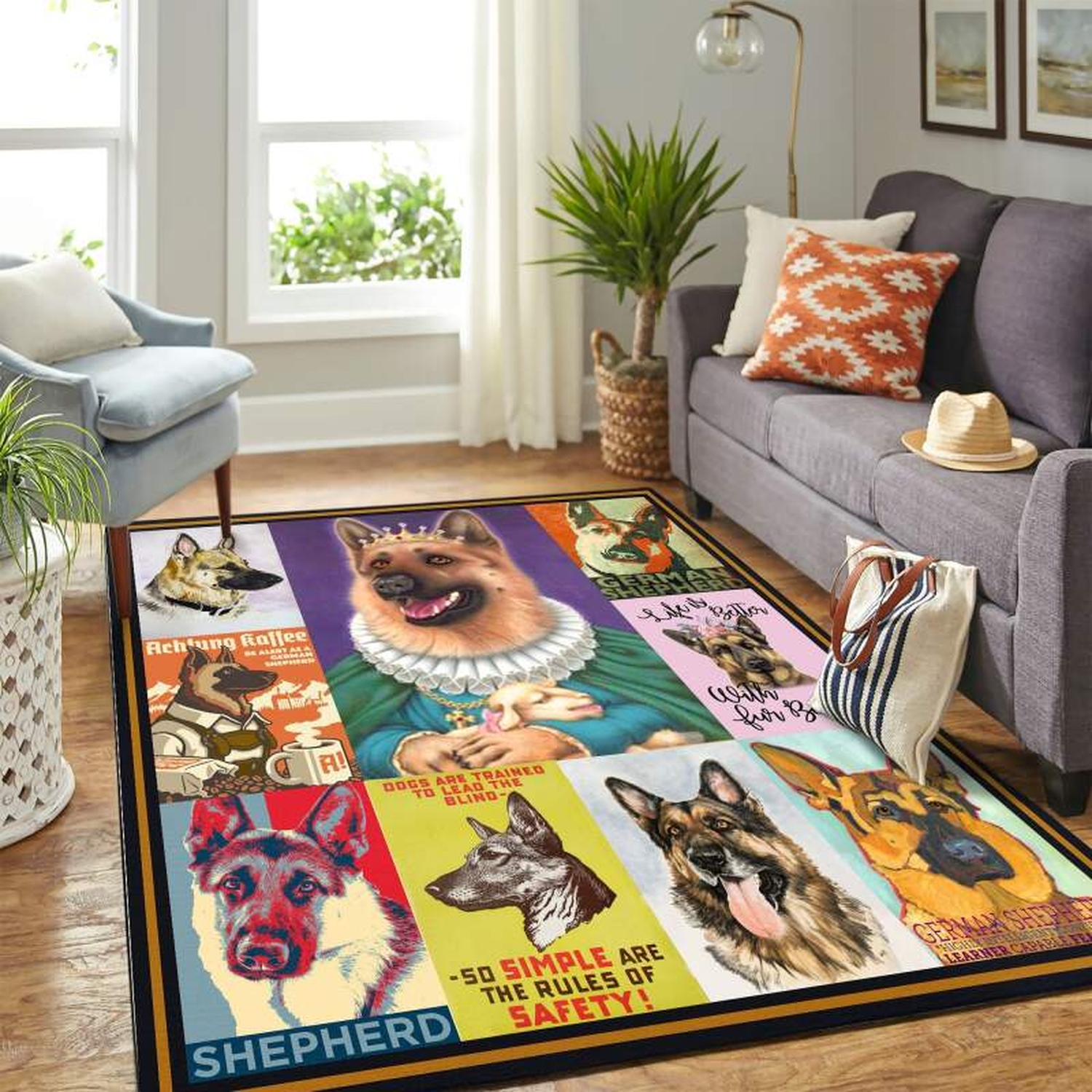 German Shepherd Art Mk Carpet Area Rug - Unique Anime Apparel for Fans