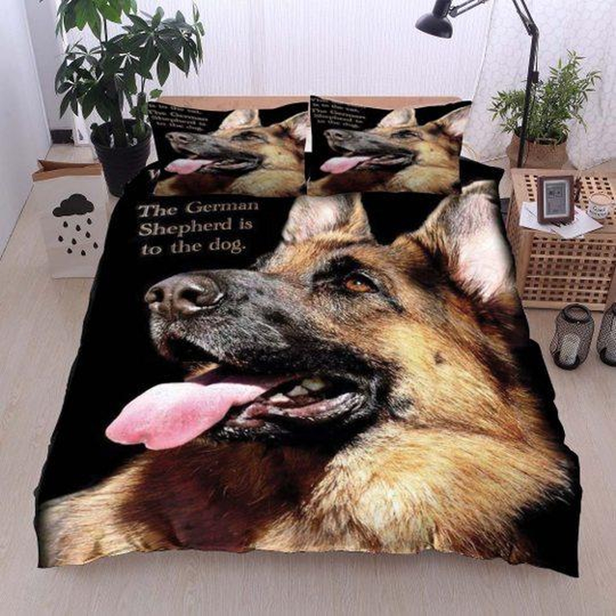 German Shepherd Is To The Dog Bed Sheets Spread Duvet Cover Bedding Set - Unique Anime Apparel for Fans