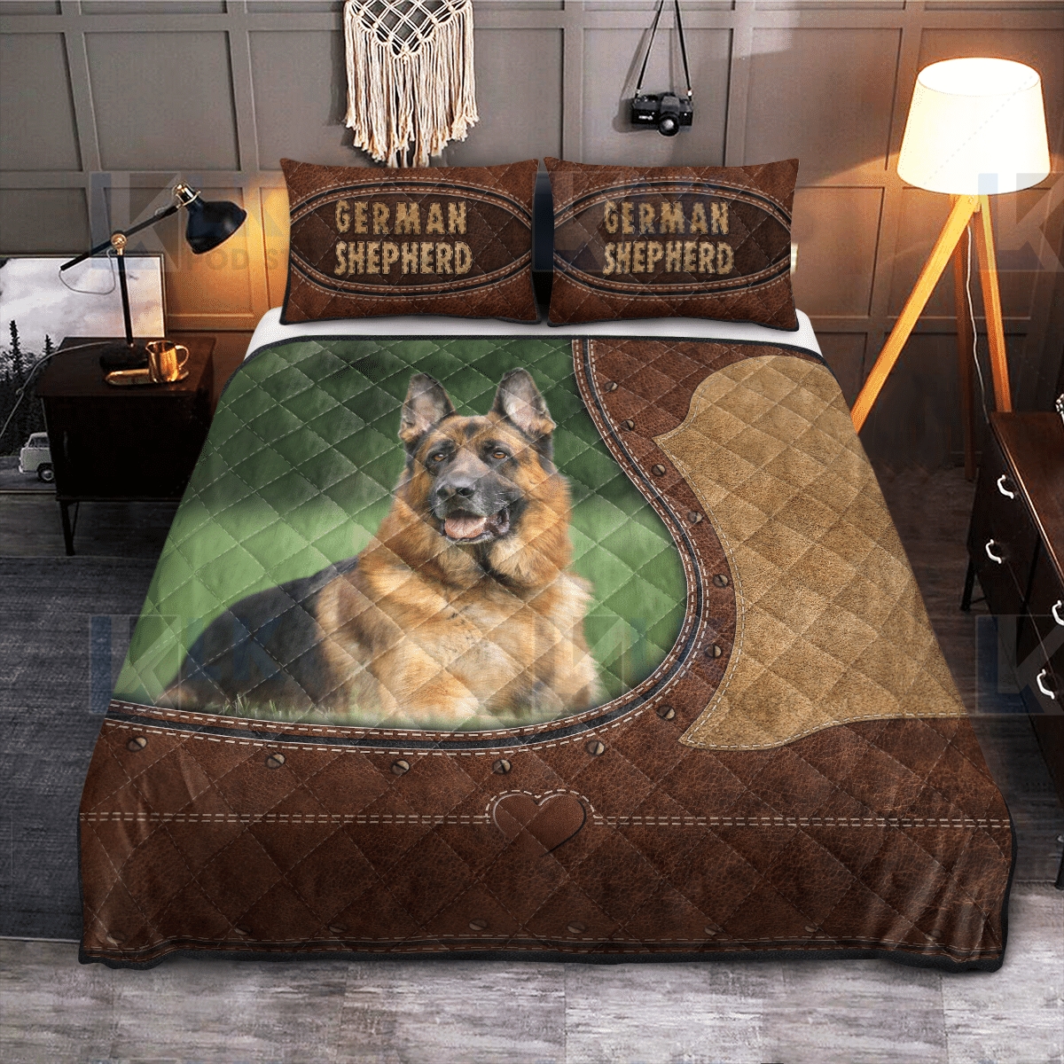 German Shepherd Quilt Bedding Set - Unique Anime Apparel for Fans