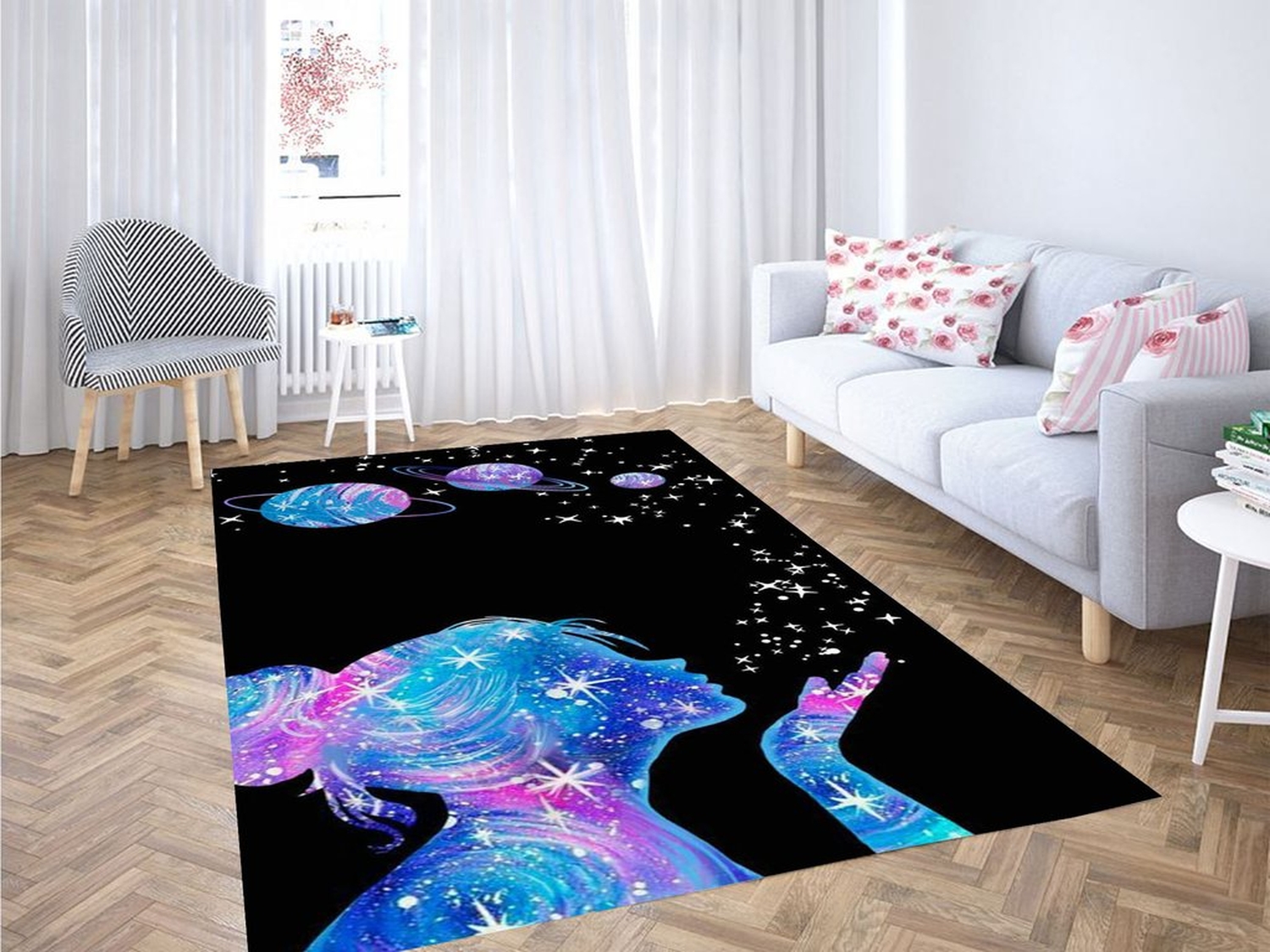 Girly Wallpapers Living Room Modern Carpet Rug - Unique Anime Apparel for Fans