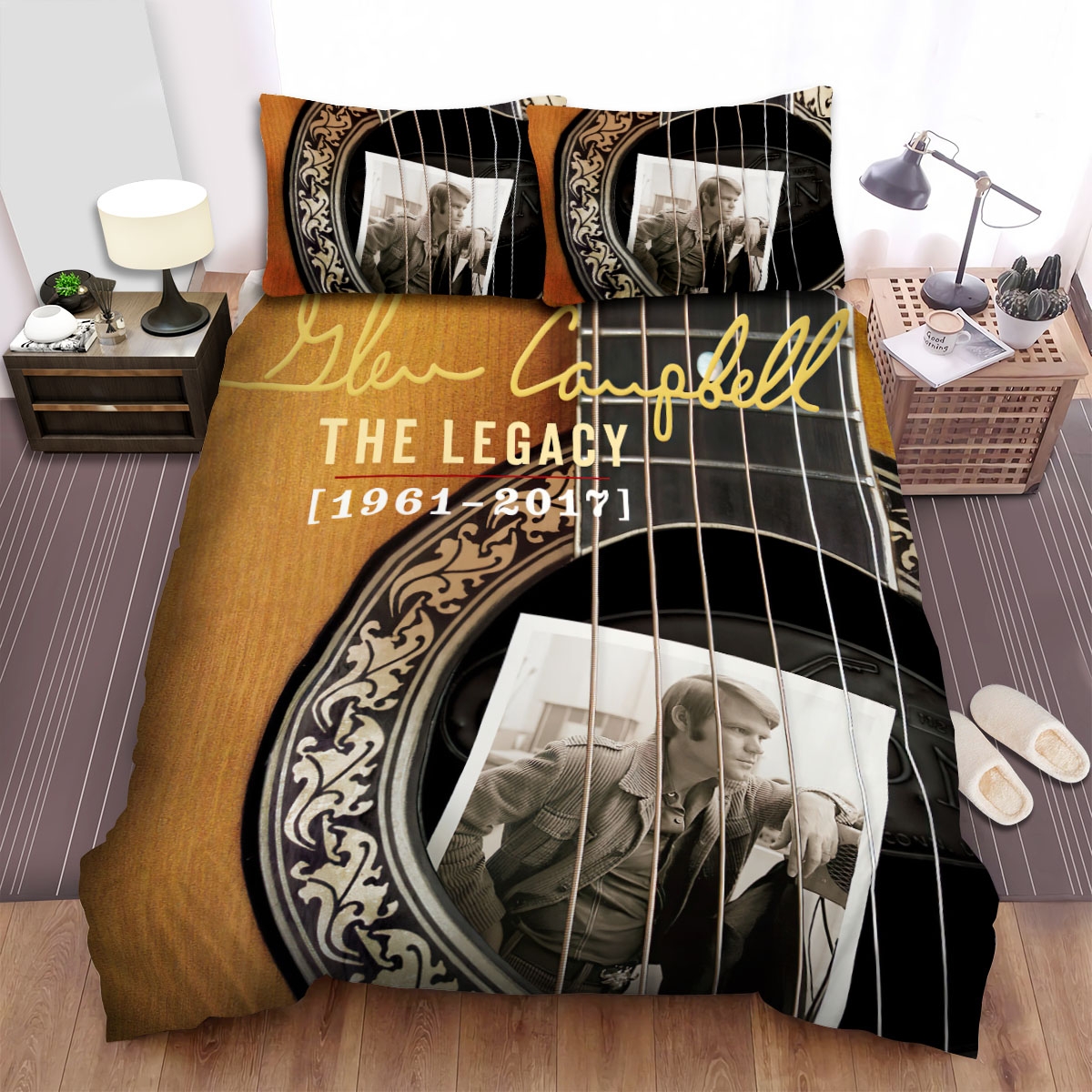Glen Campbell The Legacy Album Cover Bed Sheets Spread Duvet Cover Bedding Set - Unique Anime Apparel for Fans