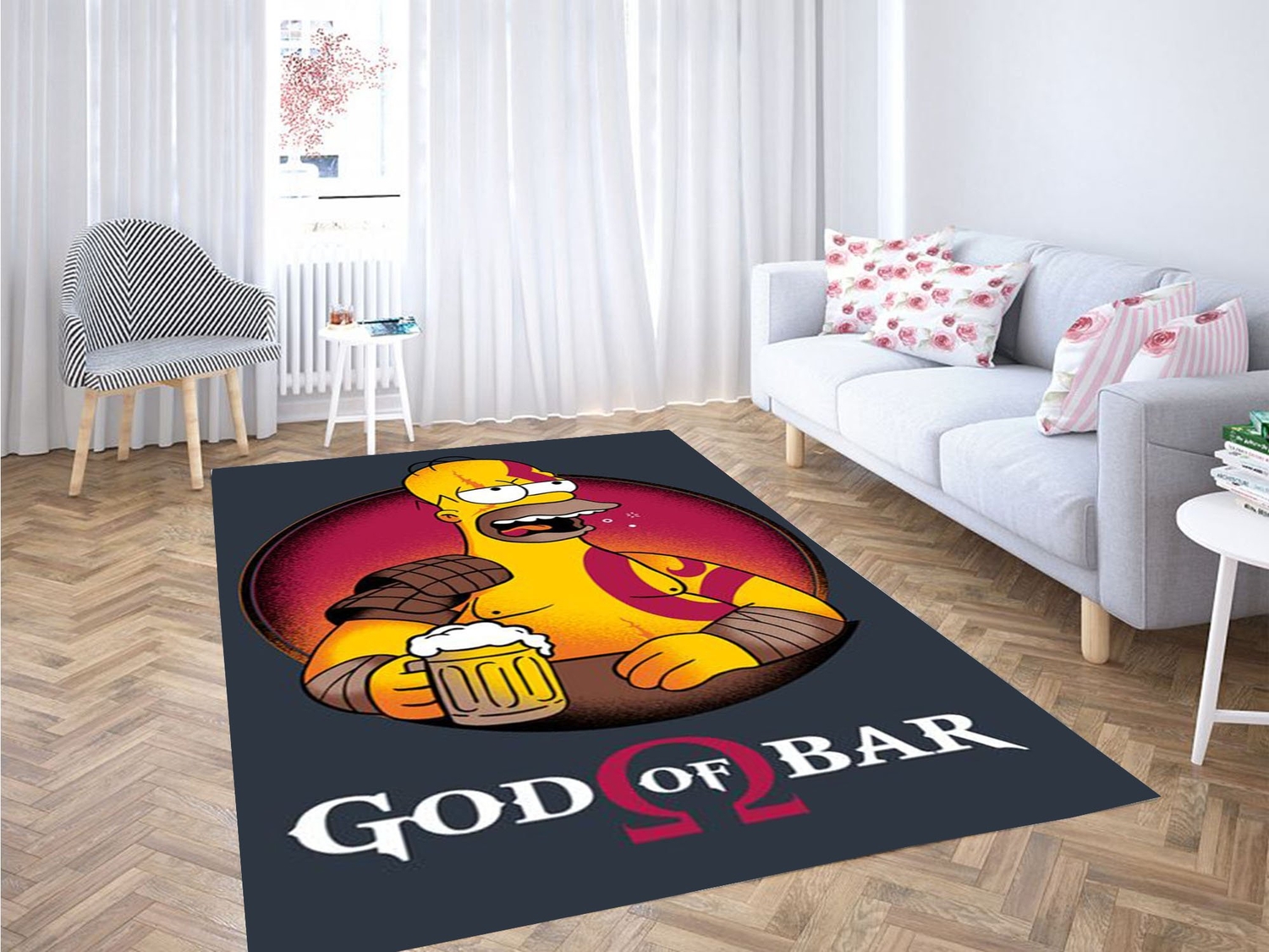 God Of Bar Simpson Carpet Rug - Unique Anime Apparel for Fans