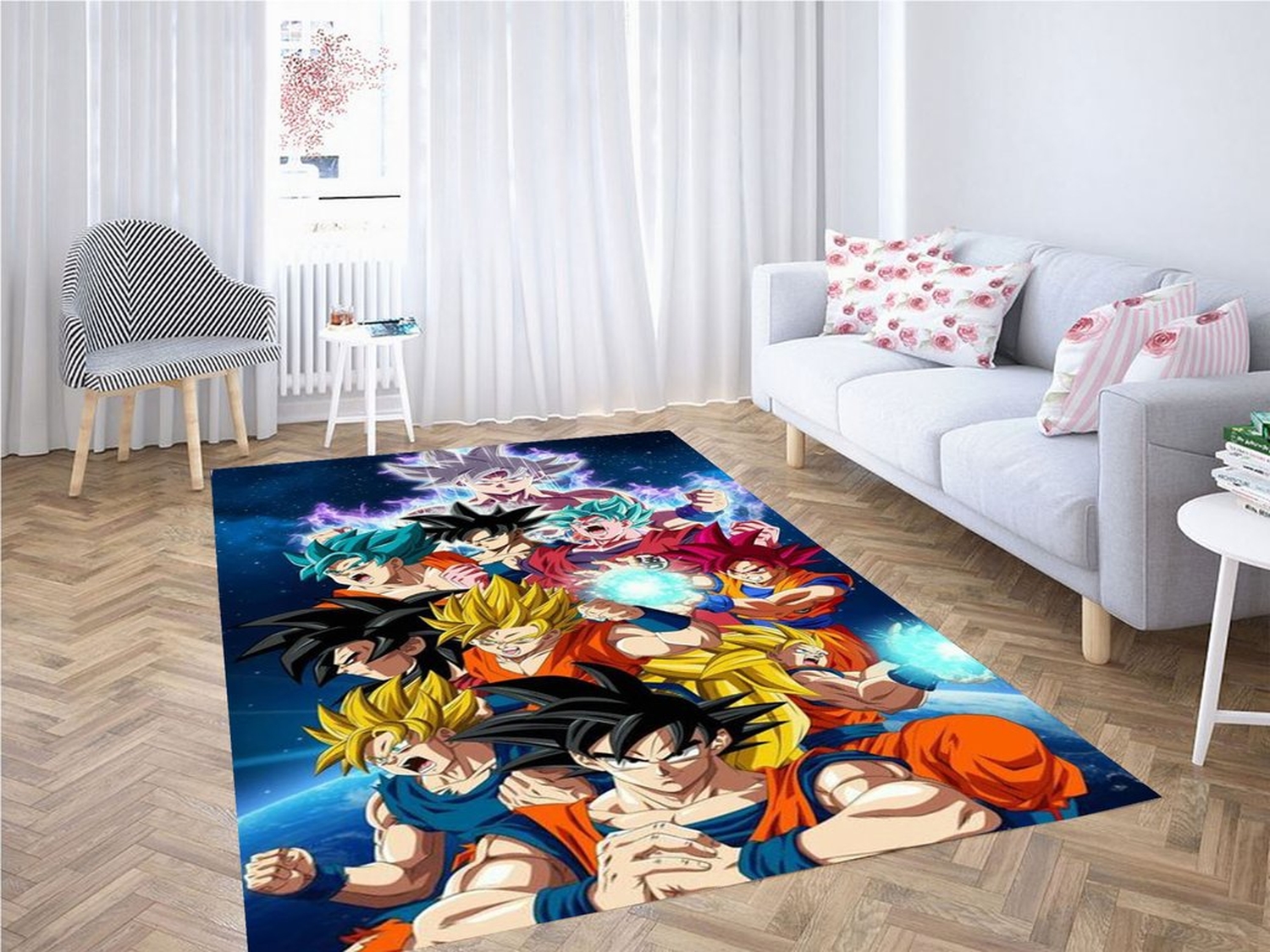 Goku All Transformation Wallpaper Living Room Modern Carpet Rug - Unique Anime Apparel for Fans