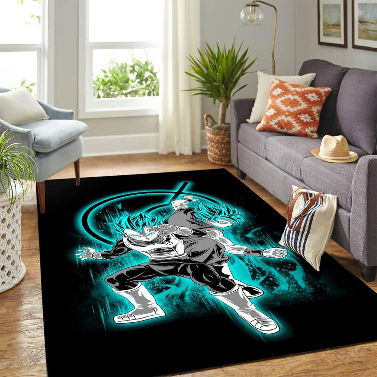 Goku And Vegeta Blue Dragon Ball Super Carpet Floor Area Rug - Unique Anime Apparel for Fans