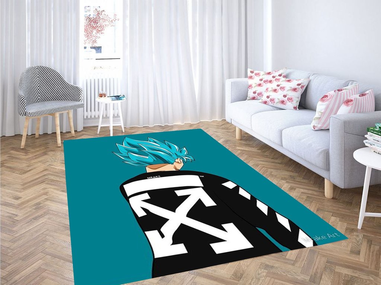 Goku Hypebeast Wallpaper Living Room Modern Carpet Rug - Unique Anime Apparel for Fans